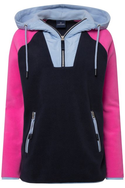 Laurasøn Sweatshirt Hoodie Materialmix mit Fleece Colorblocking Kapuze günstig online kaufen