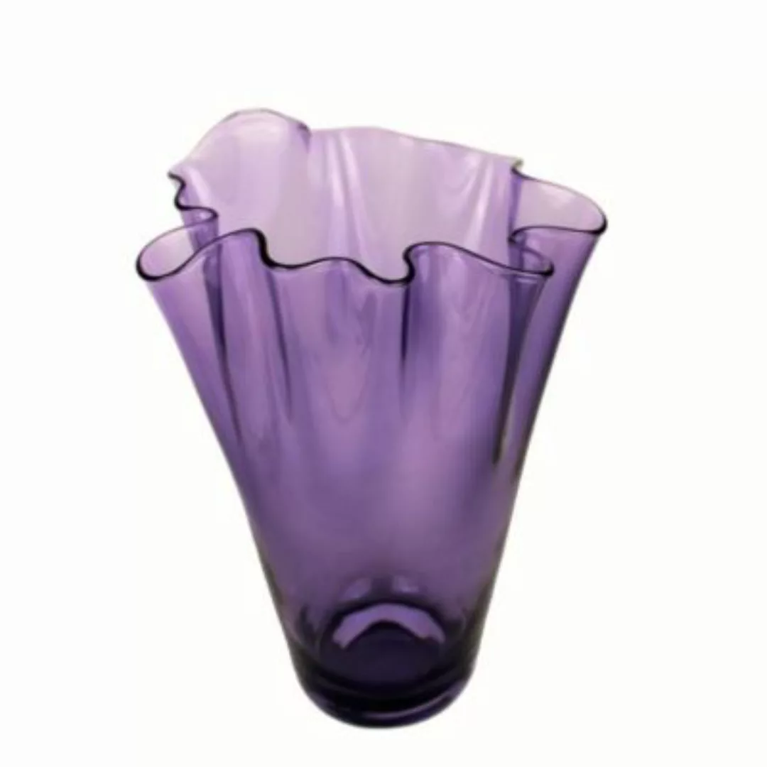 Signature Home Collection Glasvase gewellt Flora violett günstig online kaufen