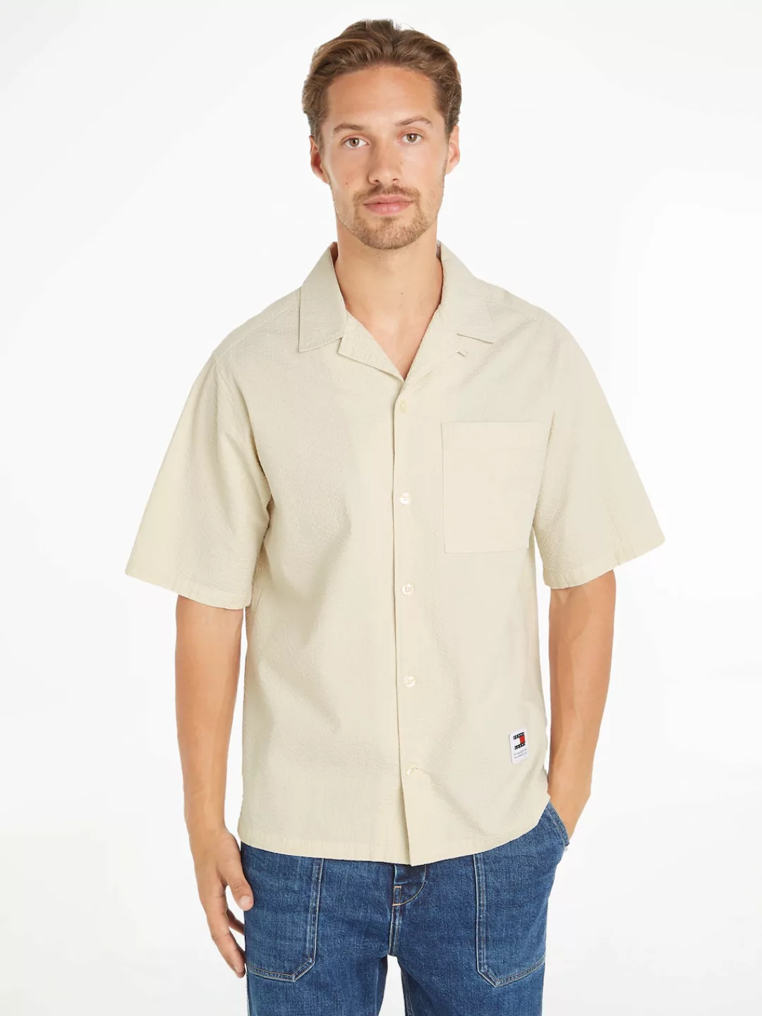 Tommy Jeans Kurzarmhemd "TJM RLX SEERSUCKER CAMP SHIRT" günstig online kaufen