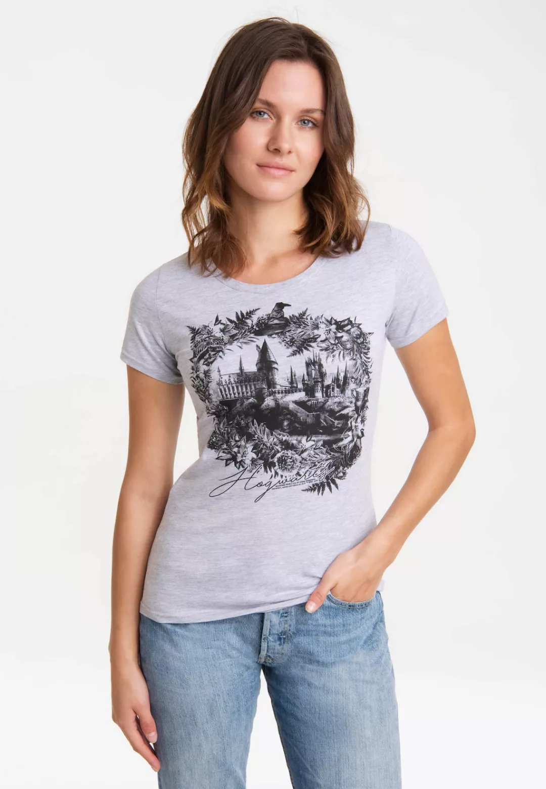 LOGOSHIRT T-Shirt "Harry Potter - Hogwarts Schloss", mit tollem Hogwarts-Pr günstig online kaufen