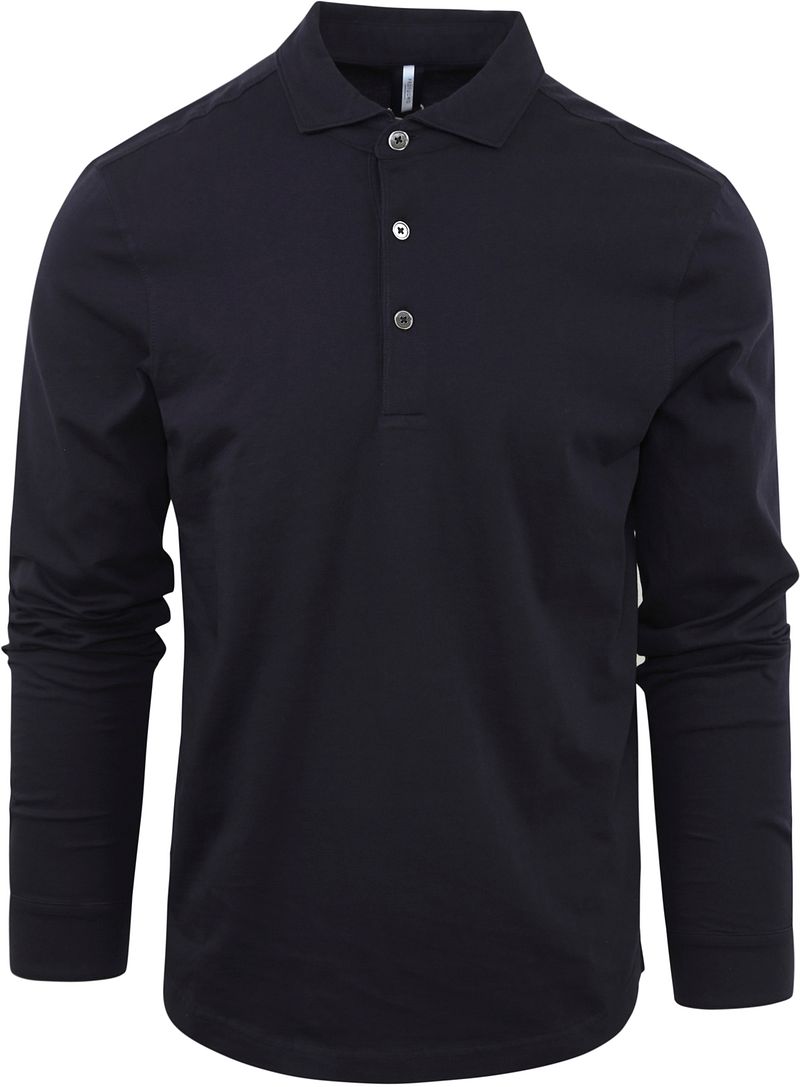 Profuomo Longsleeve Polo Navy Melange - Größe XL günstig online kaufen