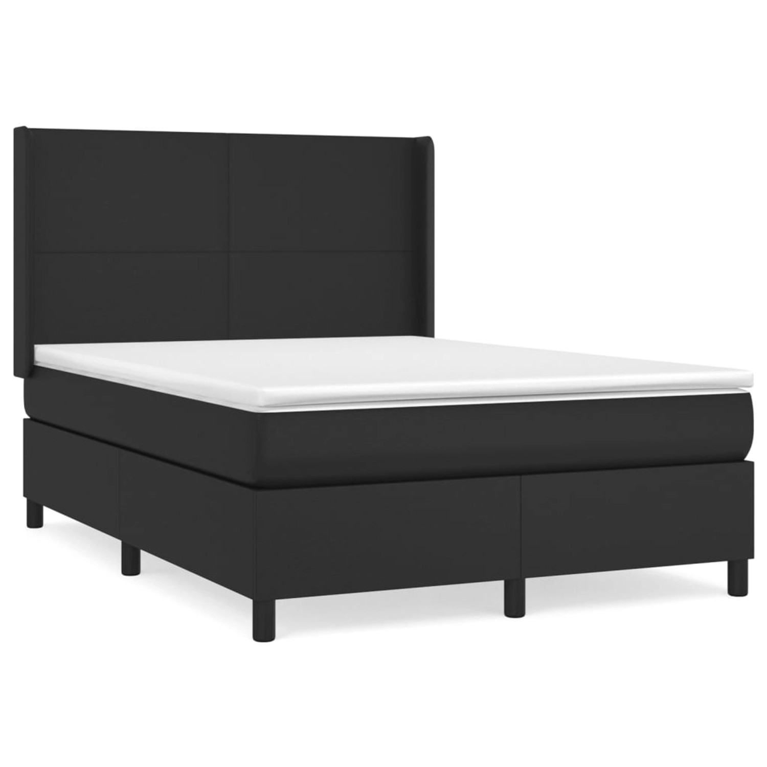 vidaXL Boxspringbett mit Matratze Schwarz 140x190 cm Kunstleder1466231 günstig online kaufen