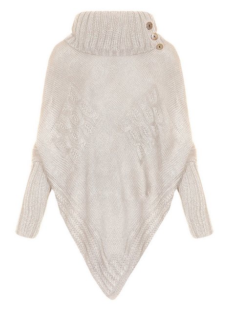 Mississhop Strickponcho Poncho Strick Sweatshirt Pullover Umhang Überwurf günstig online kaufen