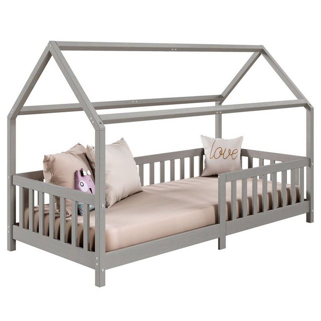 IDIMEX Kinderbett NINA, Hausbett Montessori Bett Kiefer 90 x 200 Tipibett m günstig online kaufen