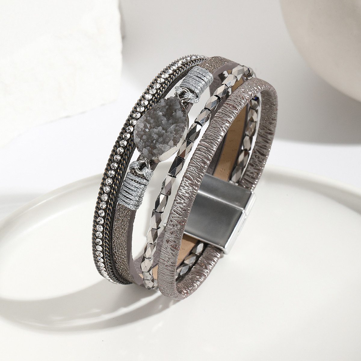KARMA Lederarmband Damenarmband Wickelarmband Damen Magnetverschluss günstig online kaufen