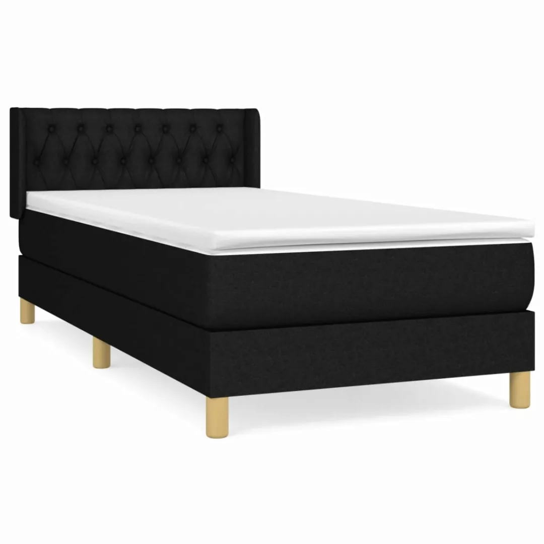 Vidaxl Boxspringbett Mit Matratze Schwarz 90x200 Cm Stoff günstig online kaufen