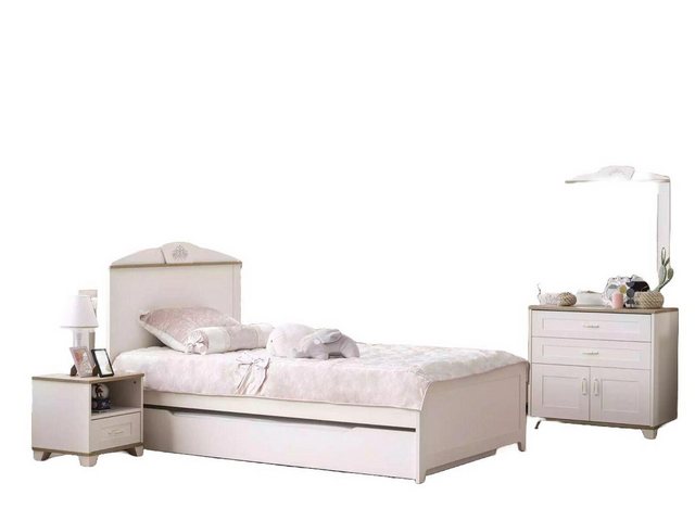 JVmoebel Jugendbett Kinderbett Holzbett Funktionsbett Ausziehbares Bett 100 günstig online kaufen