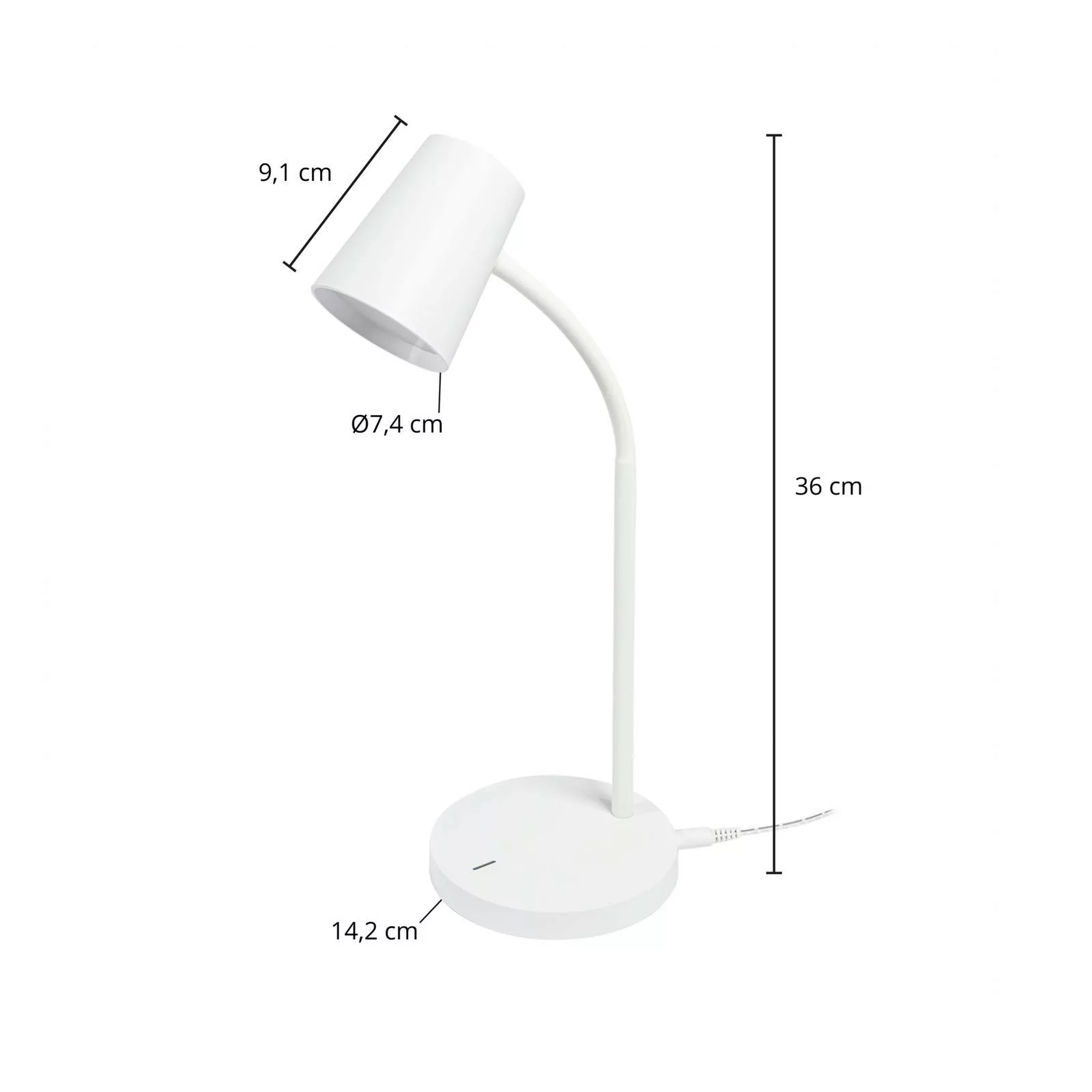 Lindby Ailina LED-Tischlampe, runder Fuß, weiß günstig online kaufen