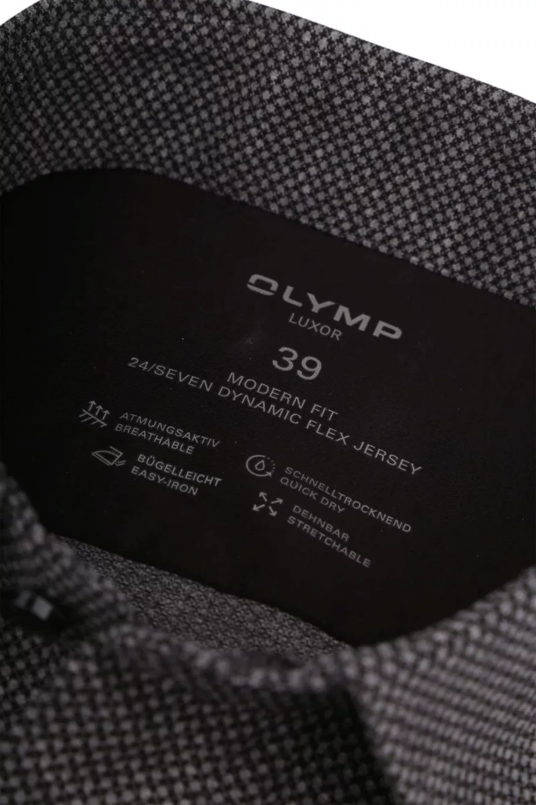 OLYMP Luxor Hemd 24/Seven Druck Anthrazit - Größe 40 günstig online kaufen