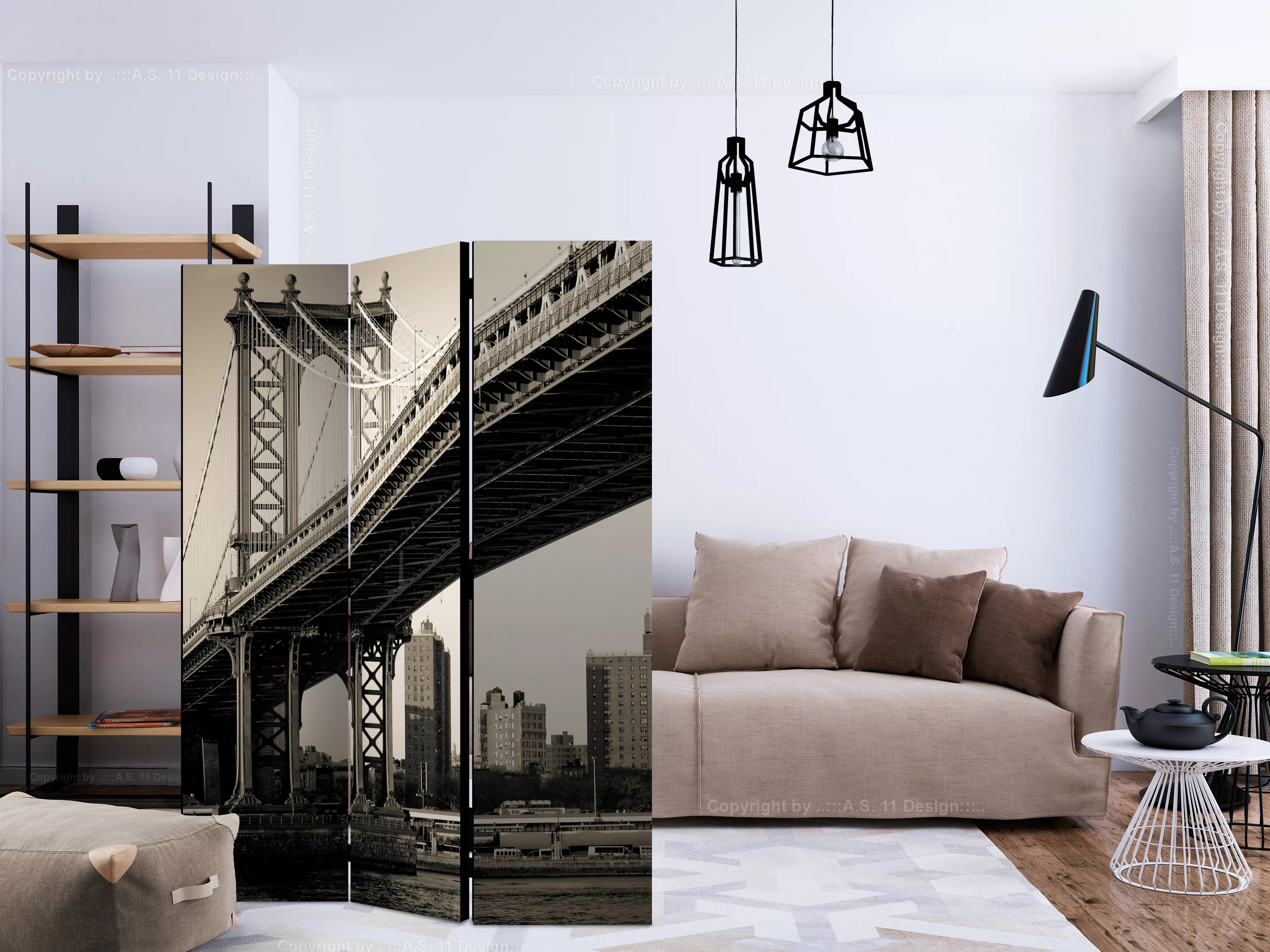 3-teiliges Paravent - Manhattan Bridge, New York [room Dividers] günstig online kaufen