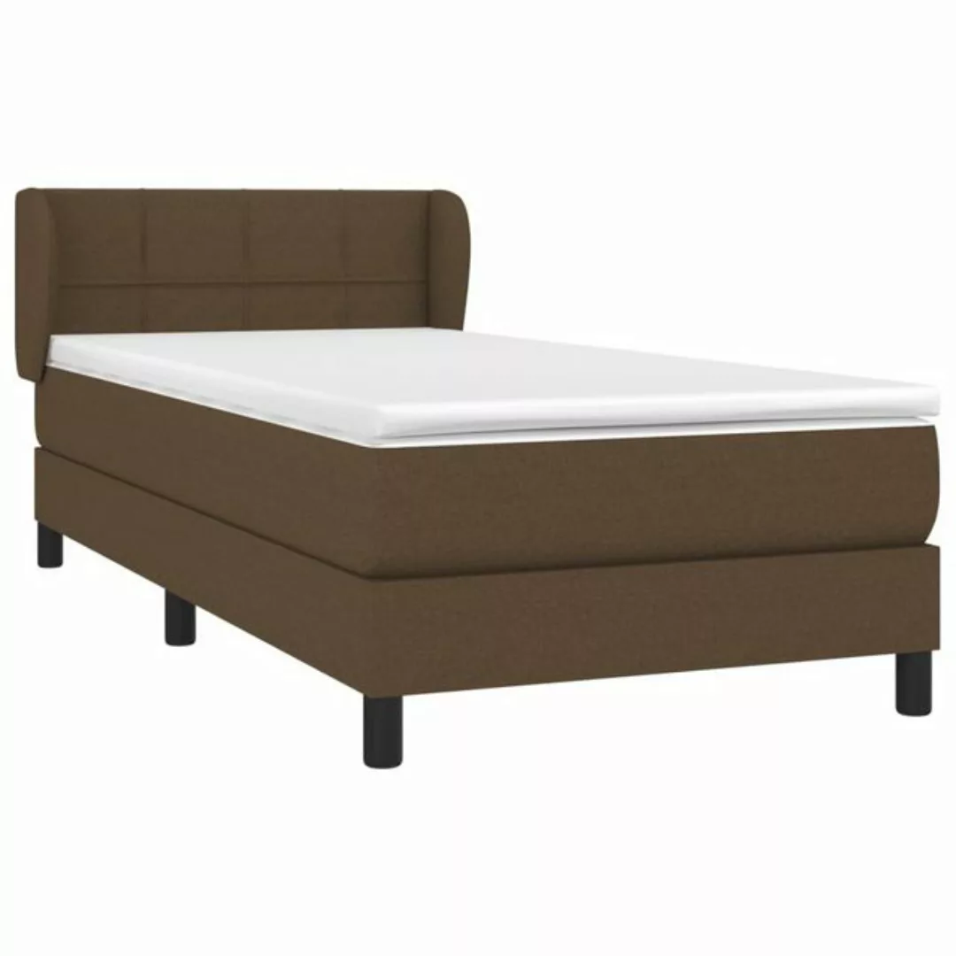 vidaXL Bett Boxspringbett mit Matratze Dunkelbraun 80x200 cm Stoff günstig online kaufen