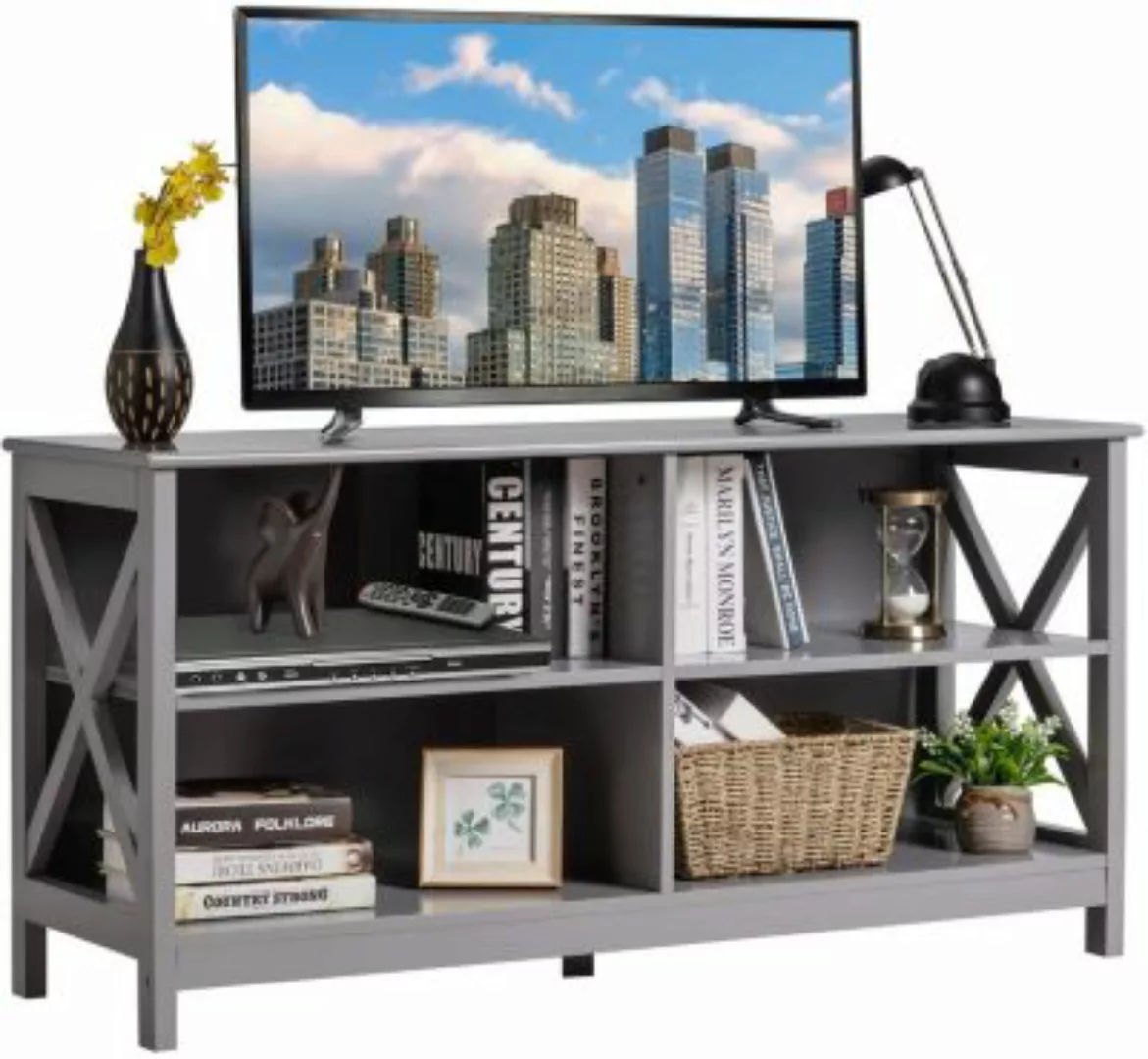 COSTWAY® Fernsehschrank 3-stufige grau günstig online kaufen