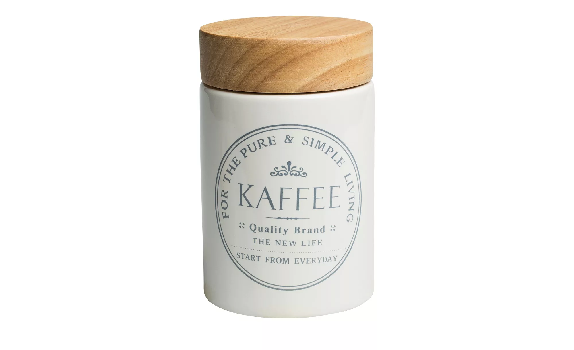 KHG Aufbewahrungsdose  Kaffee - weiß - Holz, Steinzeug/Steingut - 16 cm - S günstig online kaufen