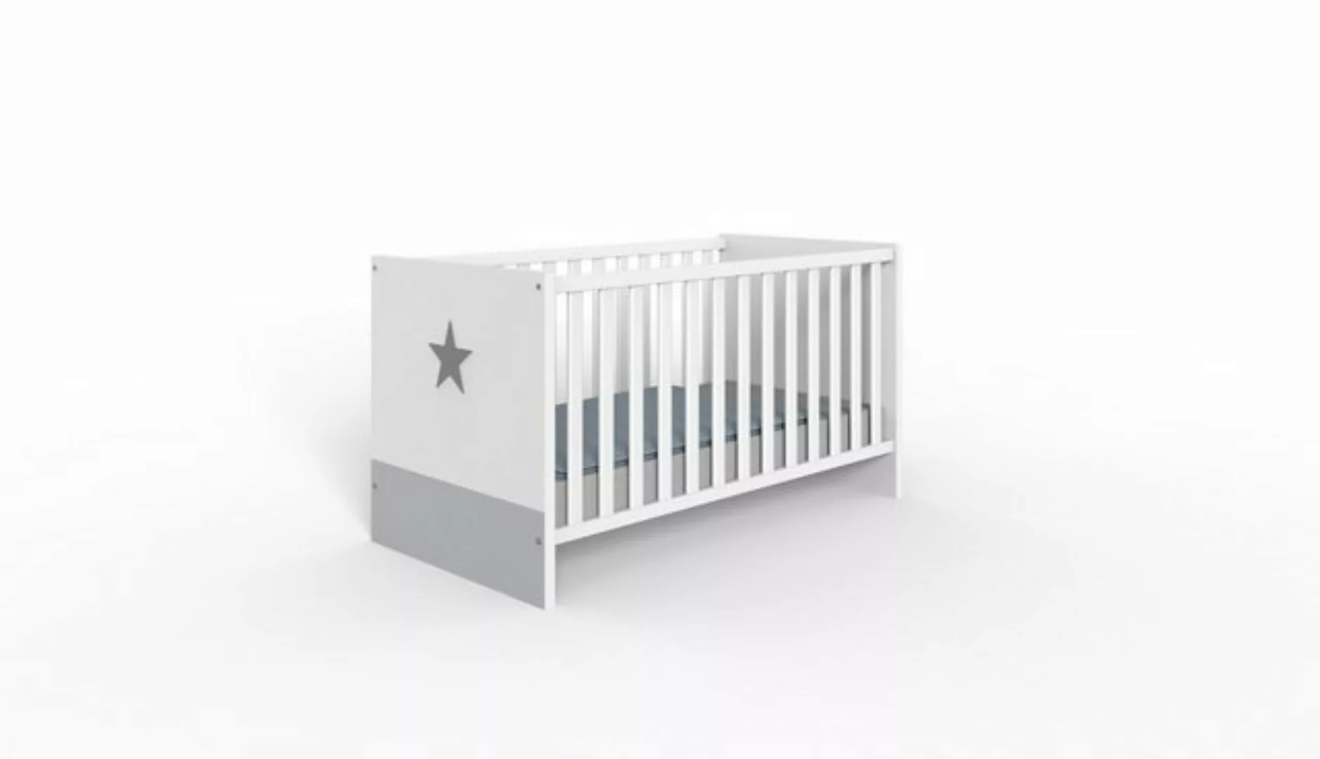 Wimex Babybett in WEISS + LIGHT GREY günstig online kaufen