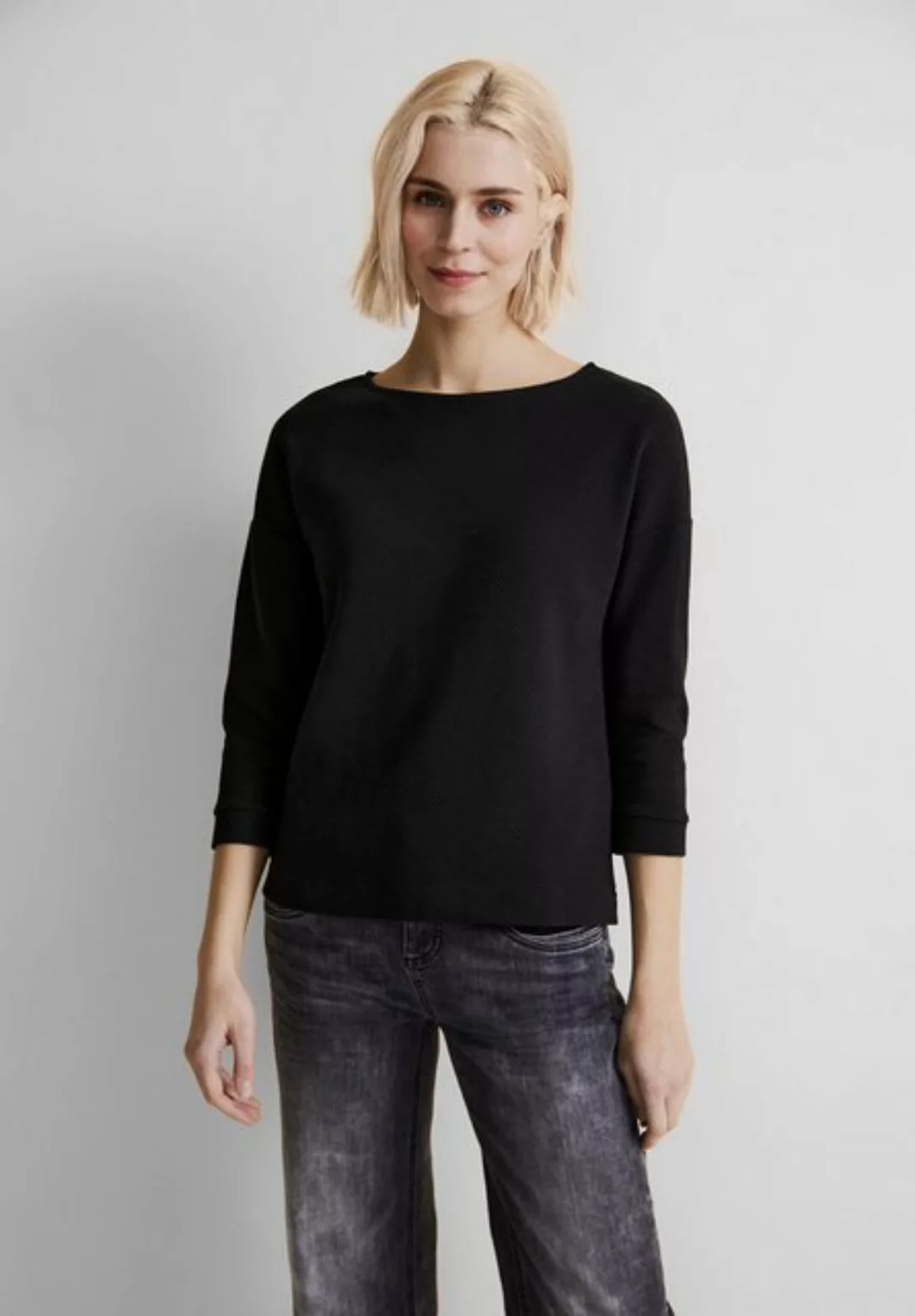 STREET ONE 3/4-Arm-Shirt mit Struktur-Muster günstig online kaufen