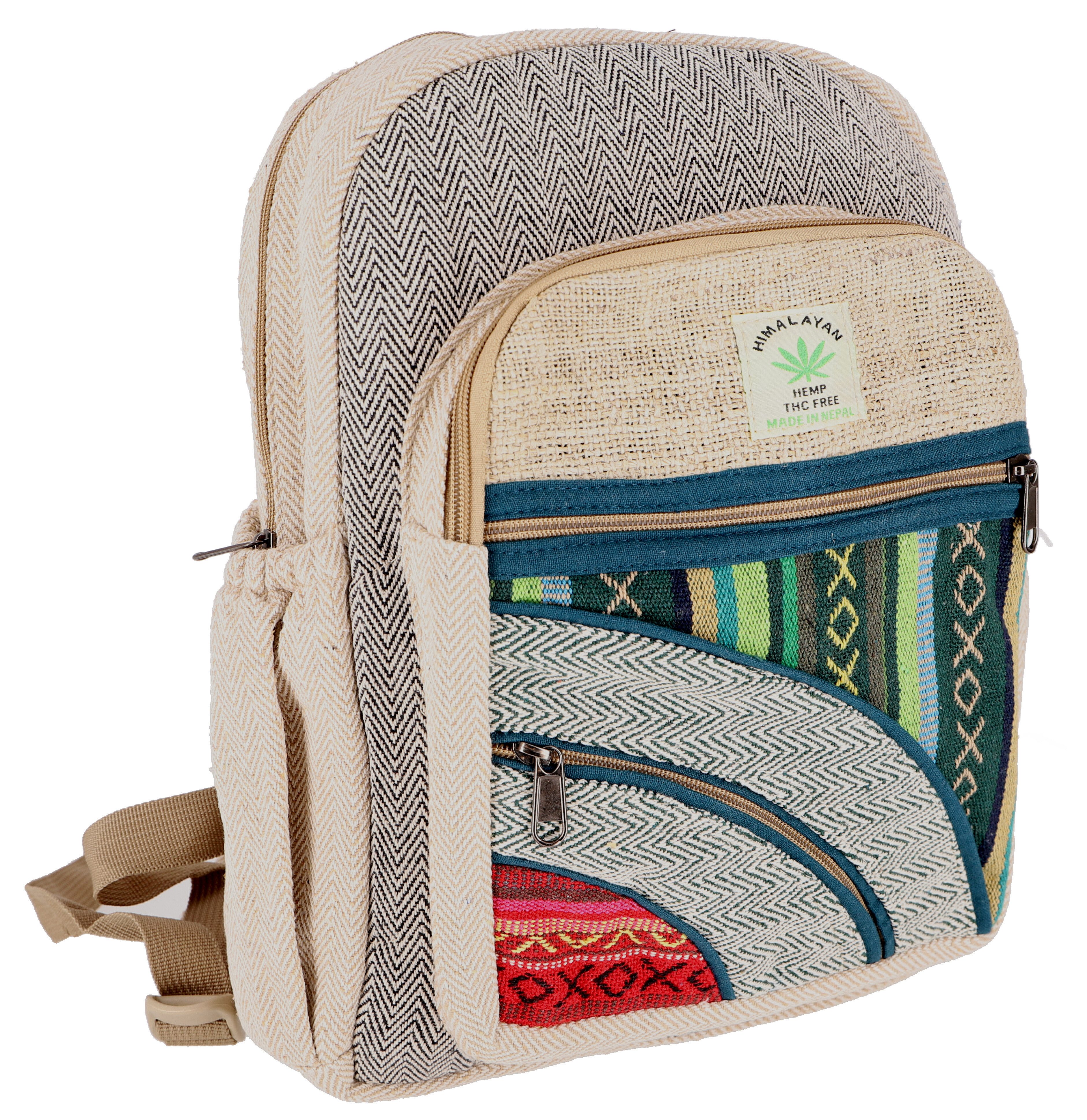 Guru-Shop Freizeitrucksack Bunter Ethno Hanf Rucksack günstig online kaufen