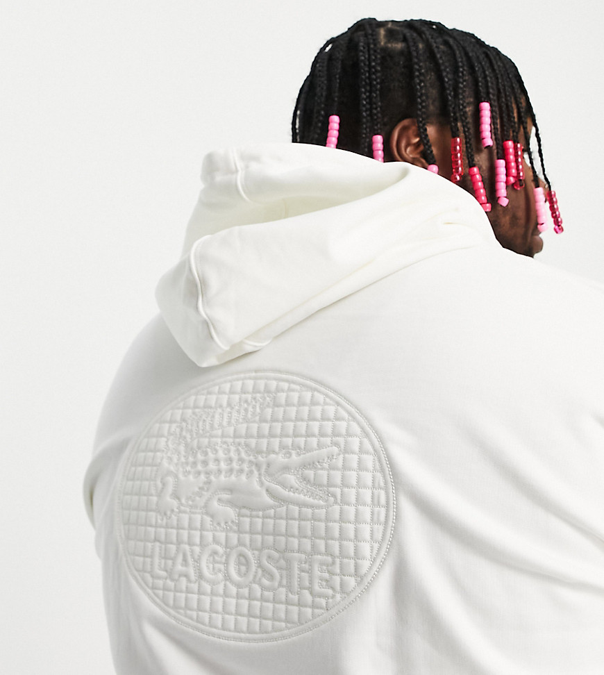 Lacoste Live Plus – Kapuzenpullover mit Rückenprint-Weiß günstig online kaufen