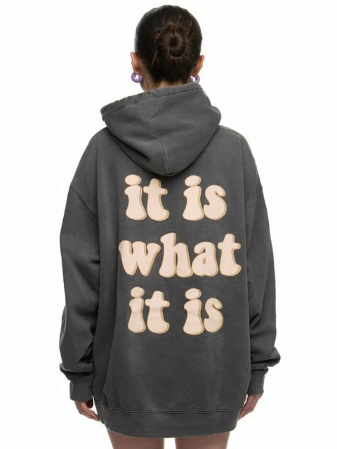 Worldclassca Hoodie Worldclassca Oversized "IT IS" Print Hoodie Kapuzenpull günstig online kaufen