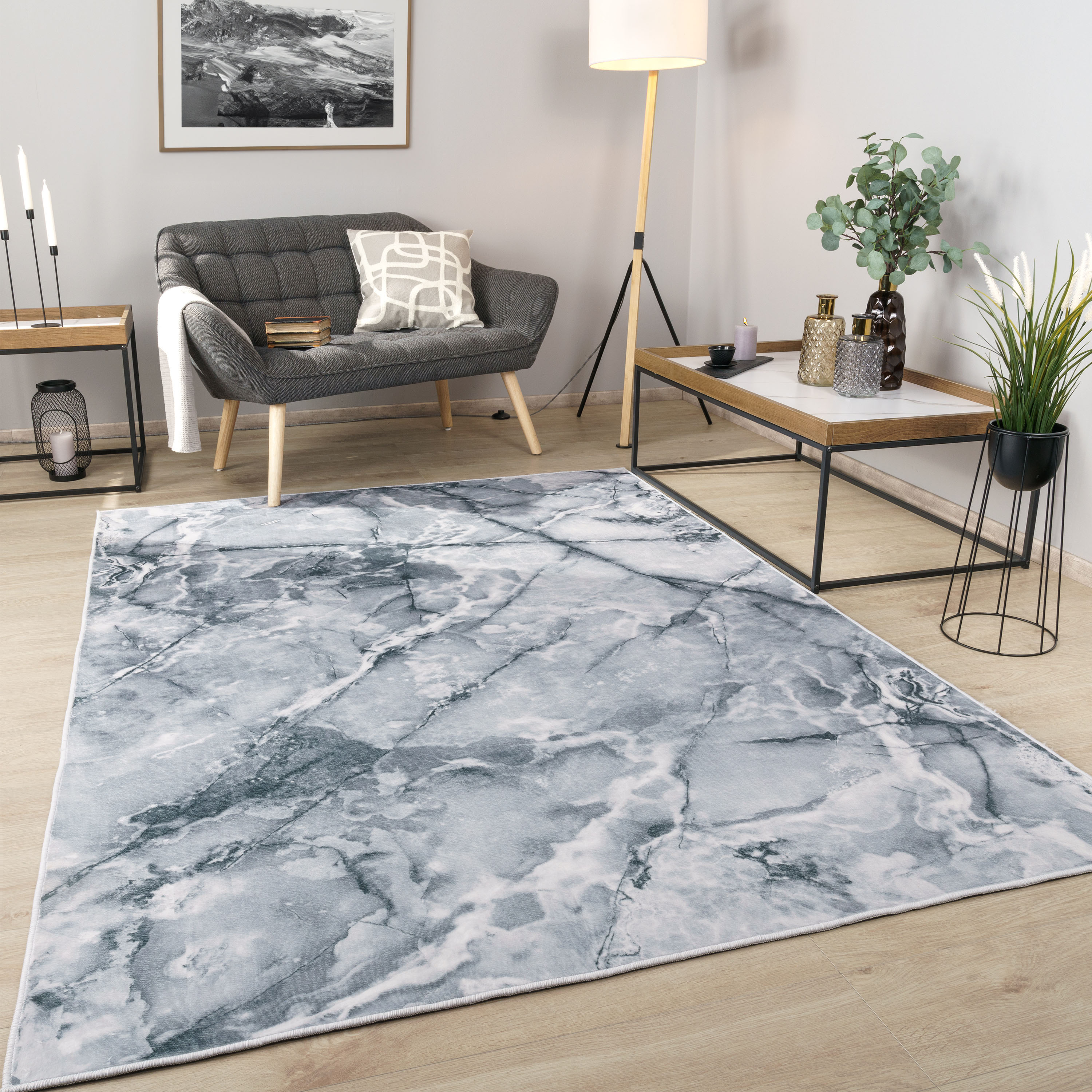 Paco Home Teppich »Marble 247«, rechteckig, 6 mm Höhe, Kurzflor, modernes M günstig online kaufen