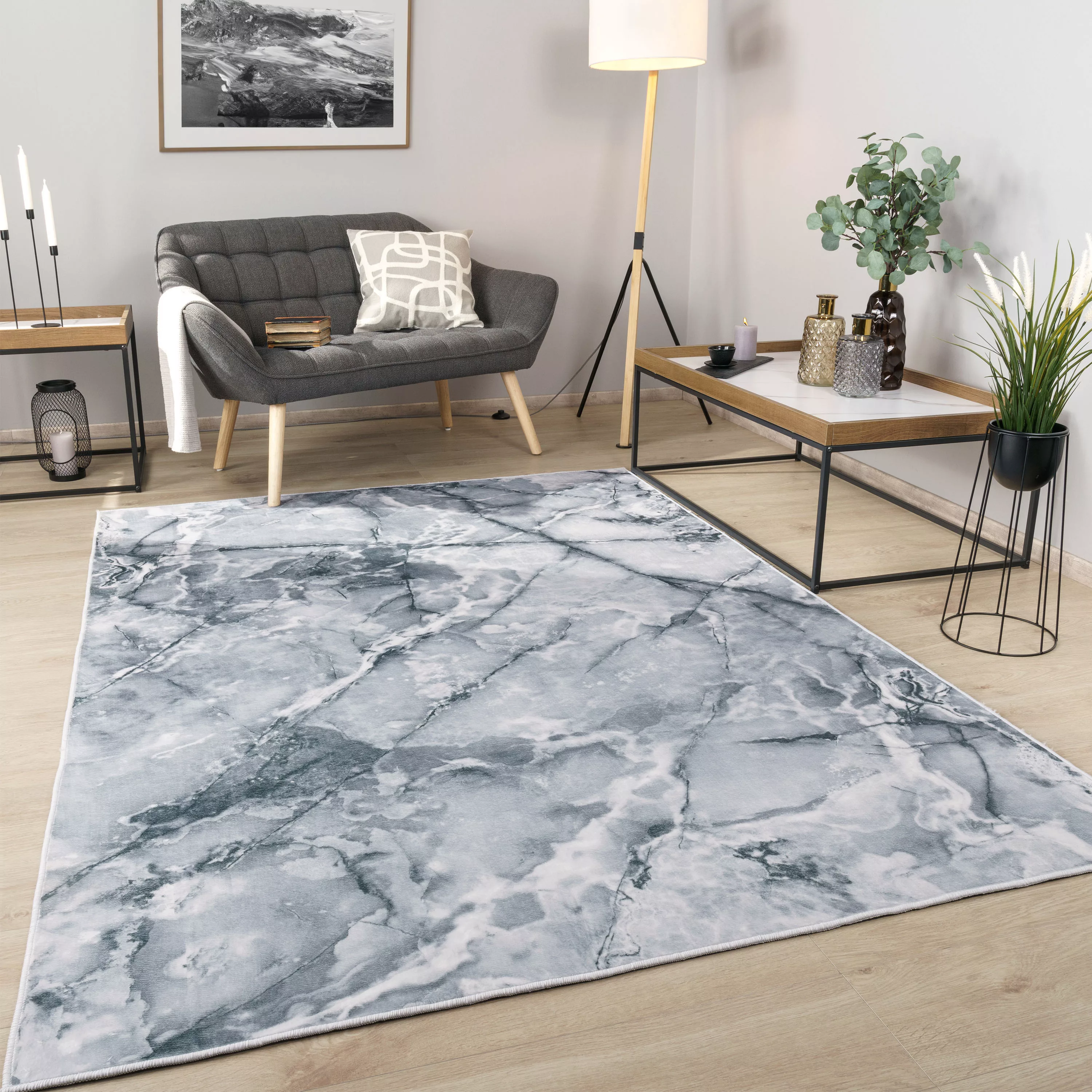 Paco Home Teppich »Marble 247«, rechteckig, 6 mm Höhe, Kurzflor, modernes M günstig online kaufen