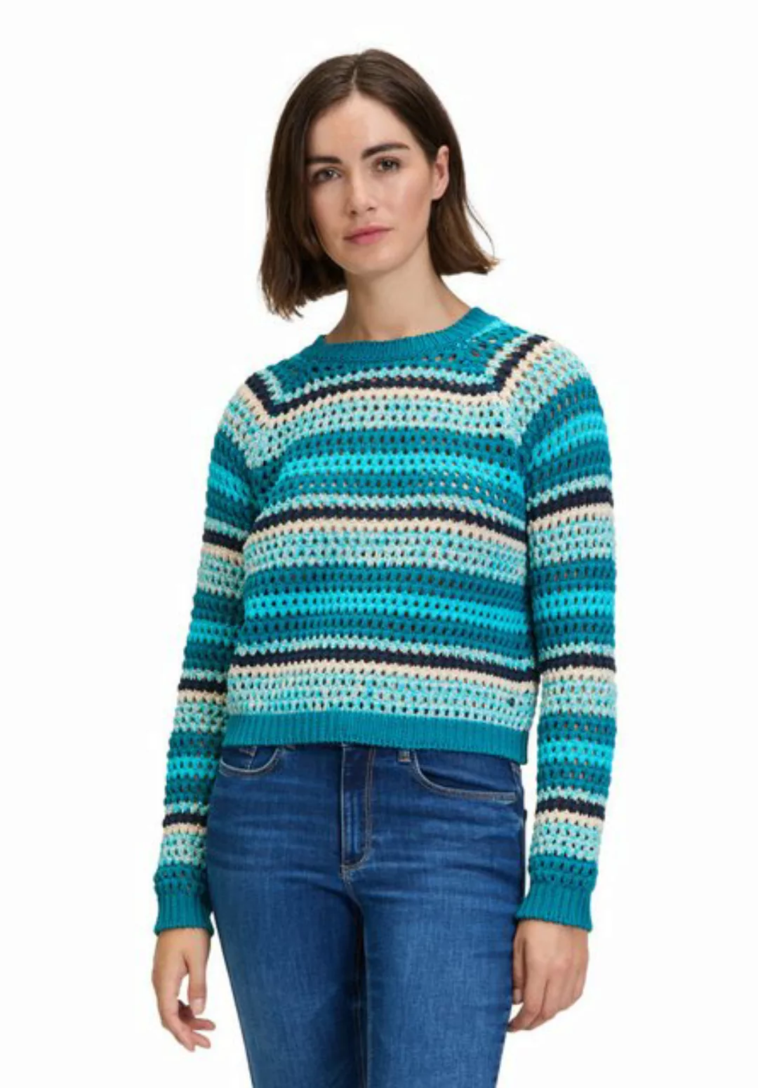 Betty&Co Strickpullover Betty & Co Lochstrick-Pullover mit Rippbündchen (1- günstig online kaufen