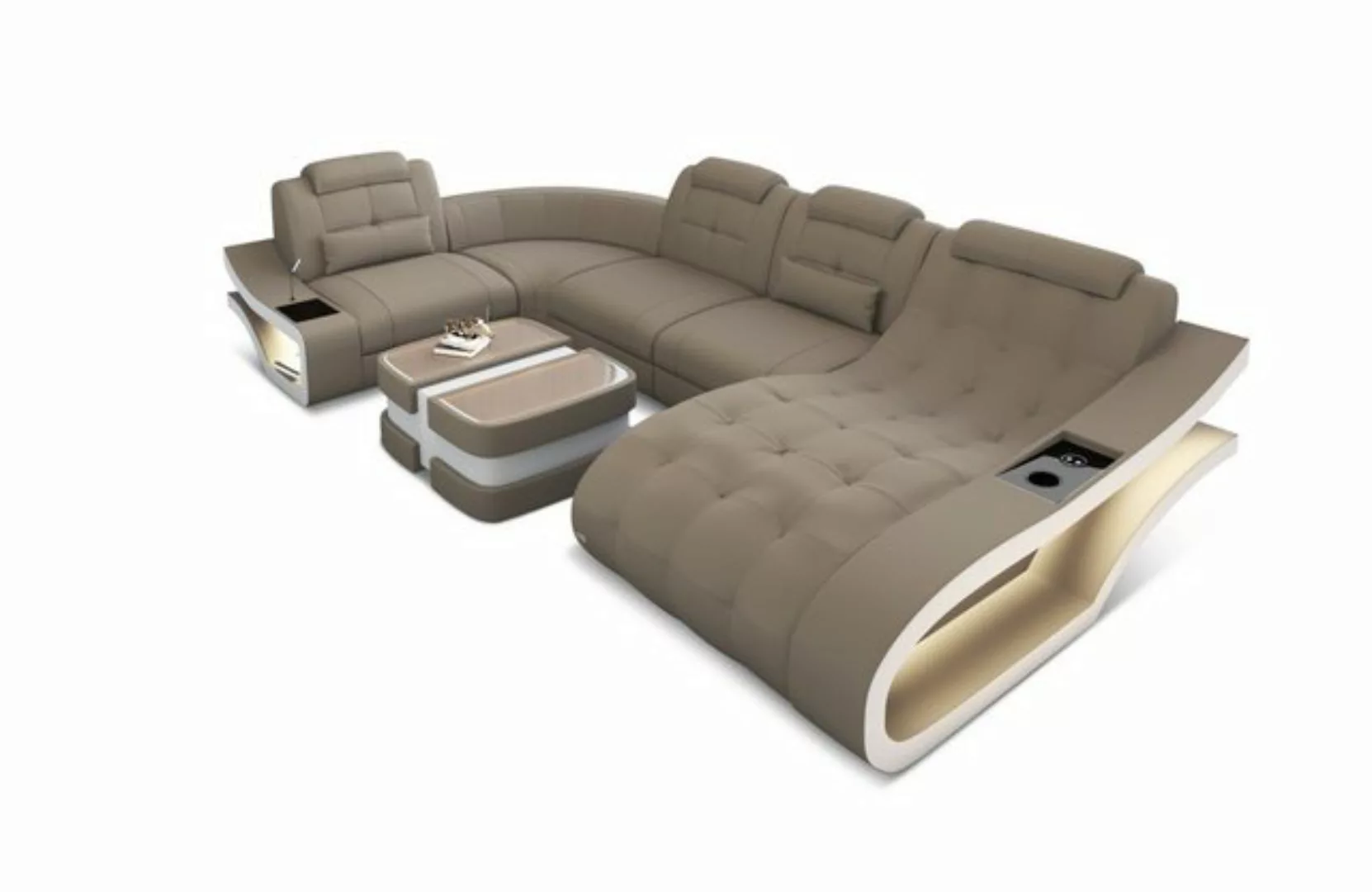 Sofa Dreams Wohnlandschaft Polster Stoffsofa Couch Elegante M - U Form Stof günstig online kaufen