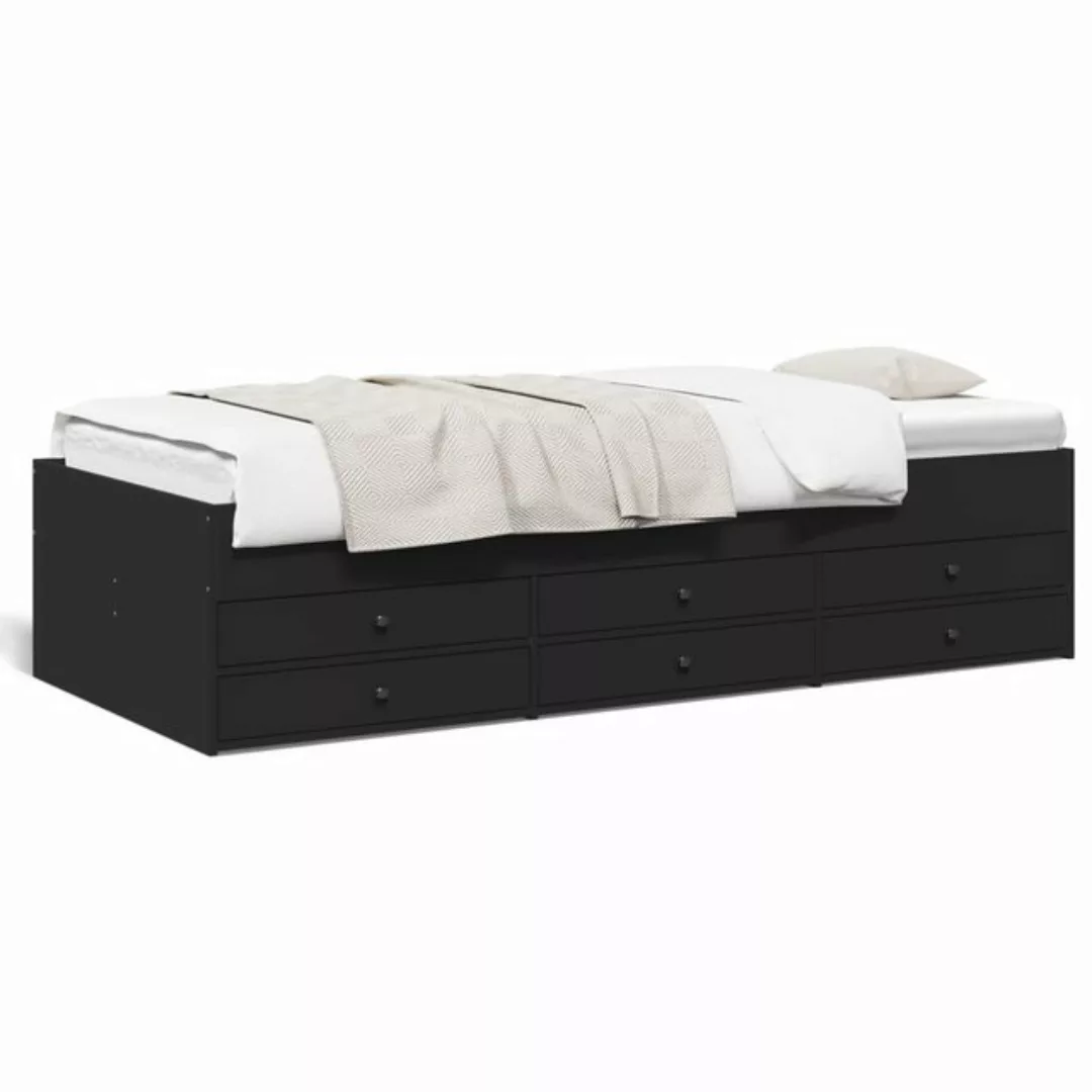 vidaXL Bett Tagesbett mit Schubladen Schwarz 90x190 cm Holzwerkstoff günstig online kaufen