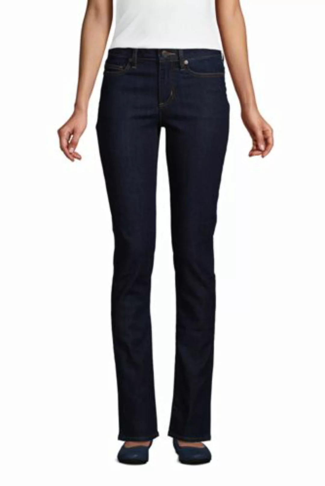 Straight Fit Öko Jeans Mid Waist, Damen, Größe: 46 34 Normal, Blau, Baumwol günstig online kaufen