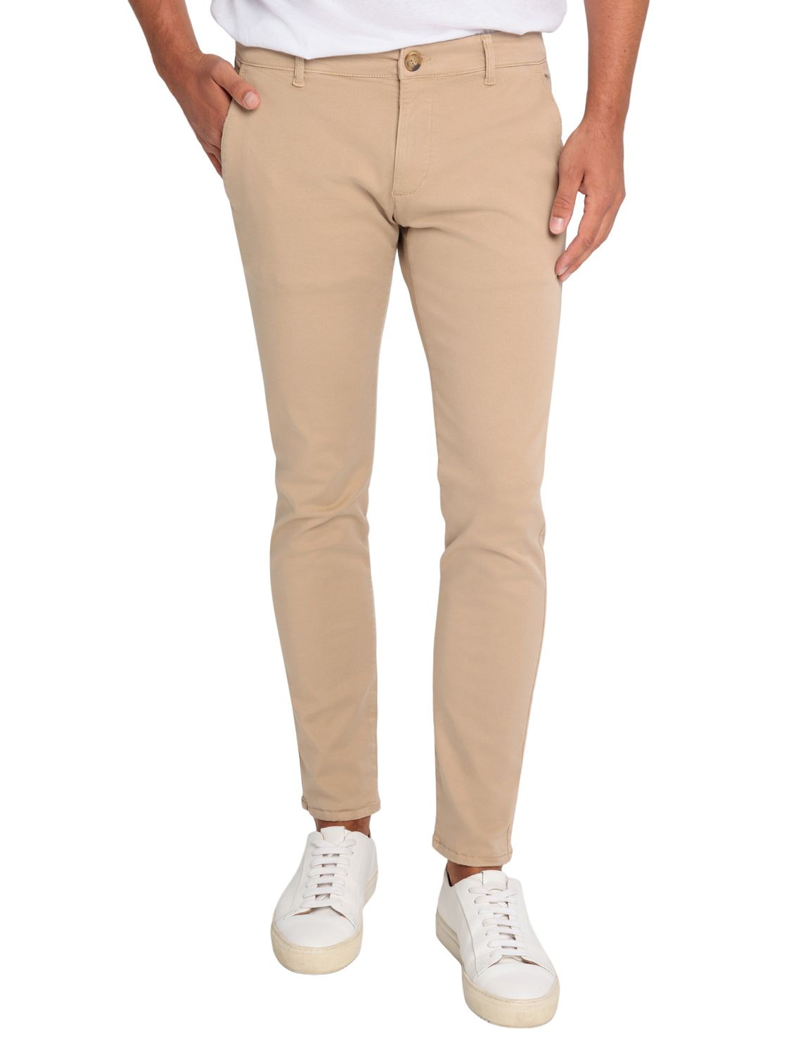 Cross Jeans Herren SLIM TAPERED CHINO Hose Tapered Fit Beige günstig online kaufen