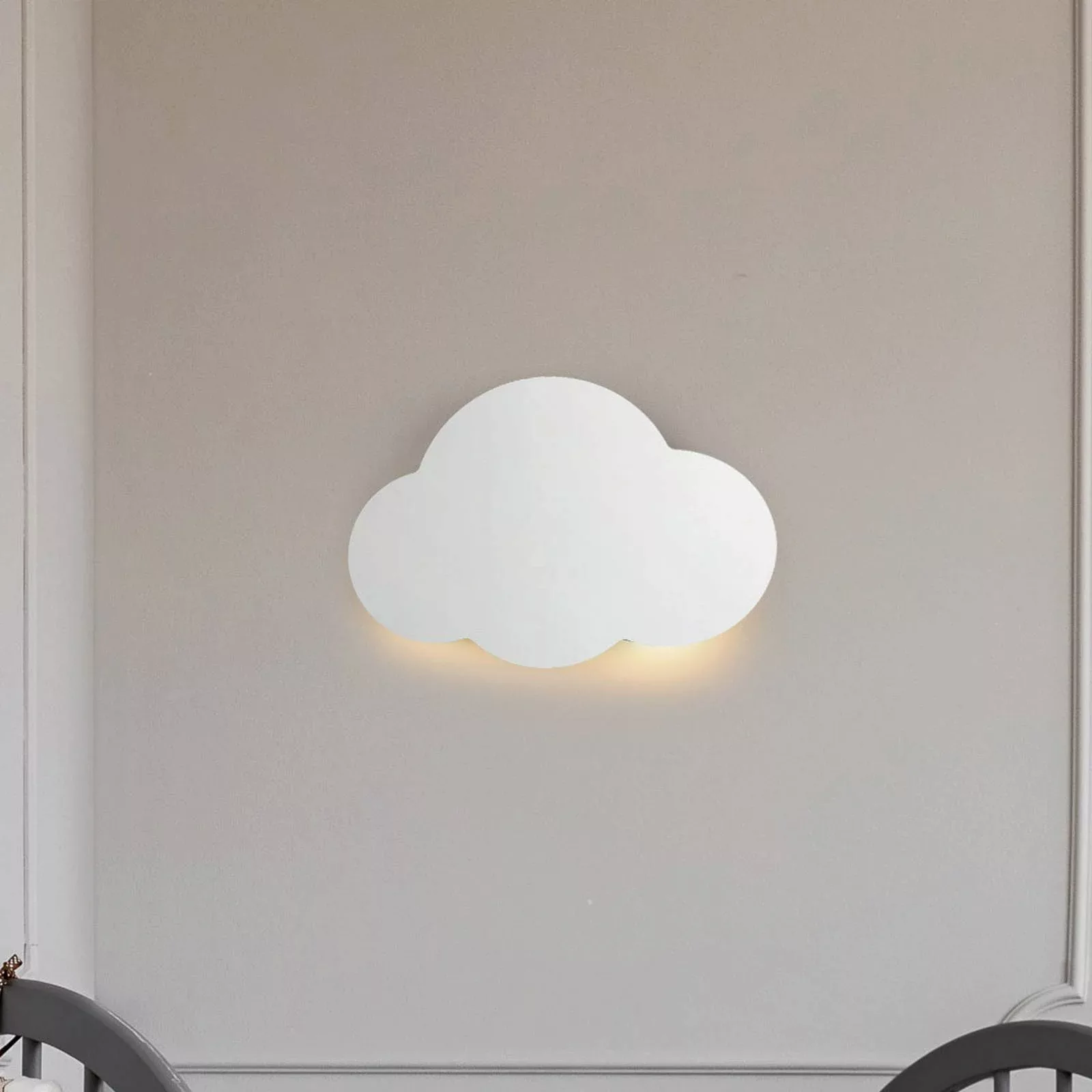 Wandlampe Cloud, weiß, Stahl, indirektes Licht, 38 x 27 cm günstig online kaufen