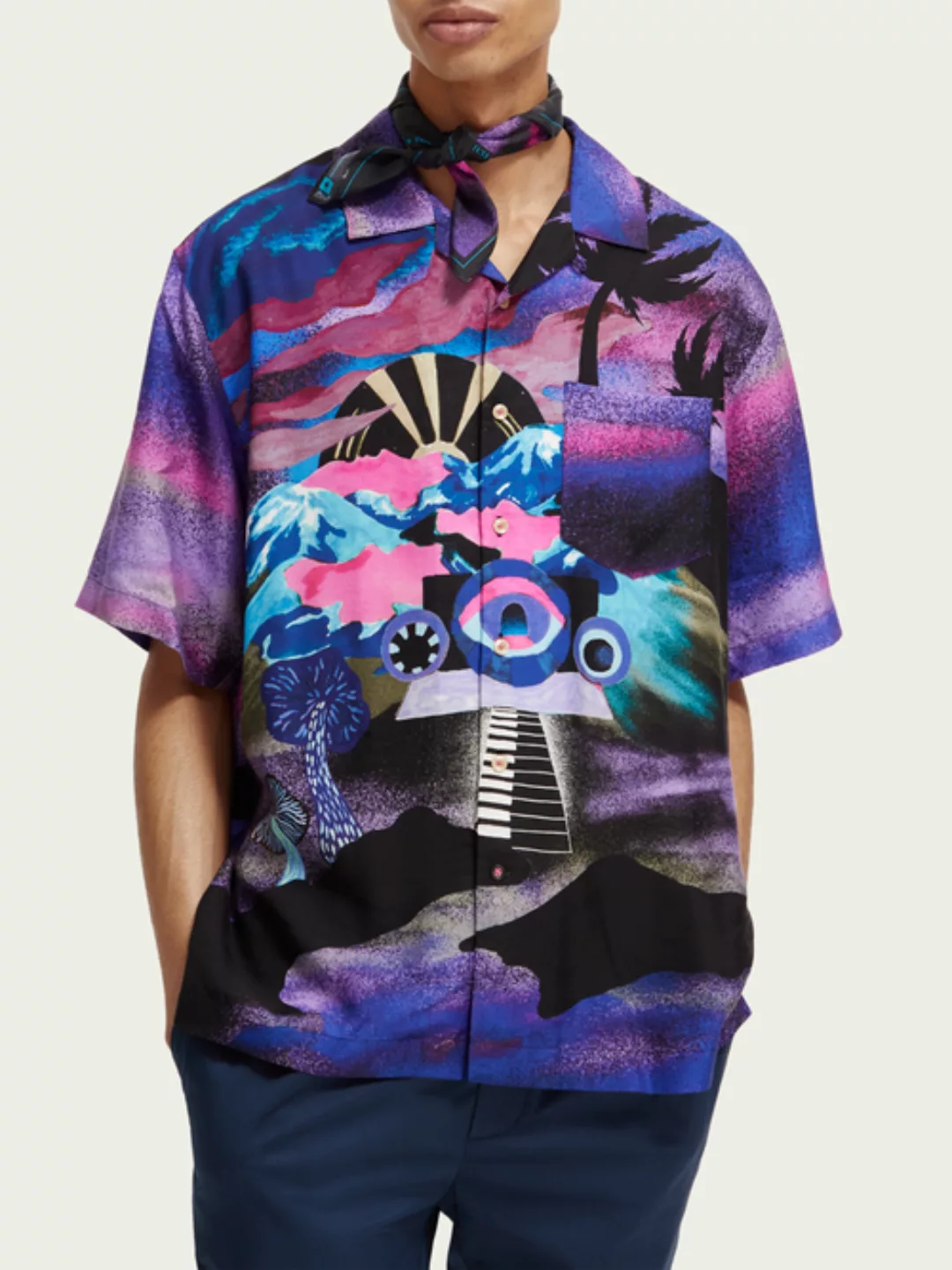 Maison Scotch Regular fit printed camp shirt günstig online kaufen