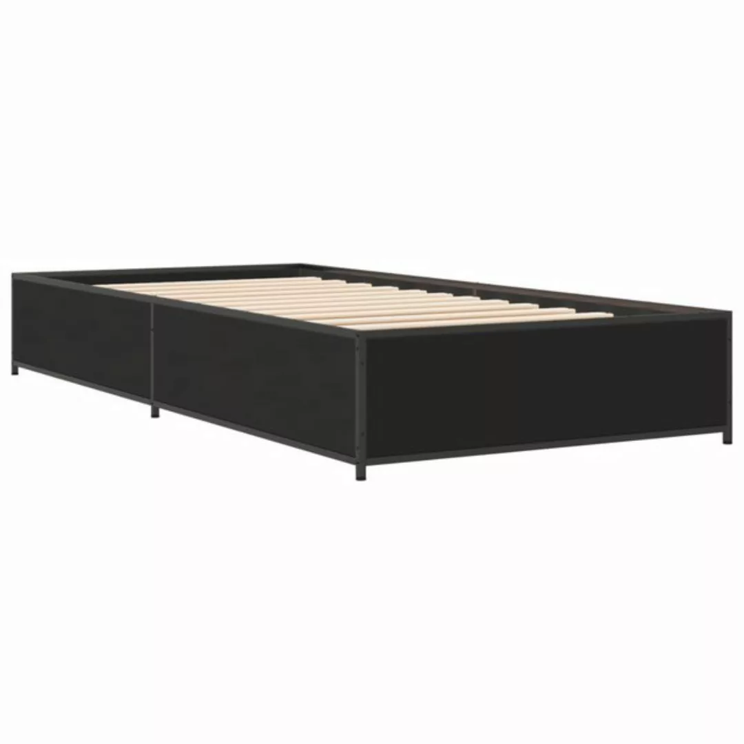 vidaXL Bett Bettgestell Schwarz 75x190 cm Holzwerkstoff und Metall günstig online kaufen