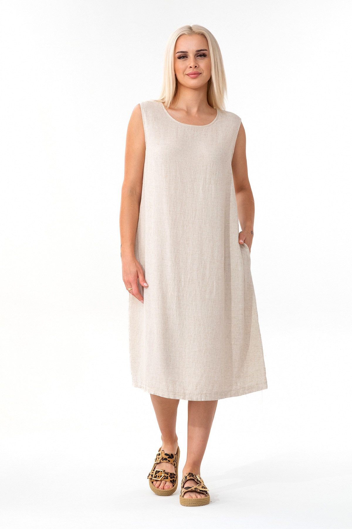 WENOR Sommerkleid aus Leinenmix mit Taschen, günstig online kaufen