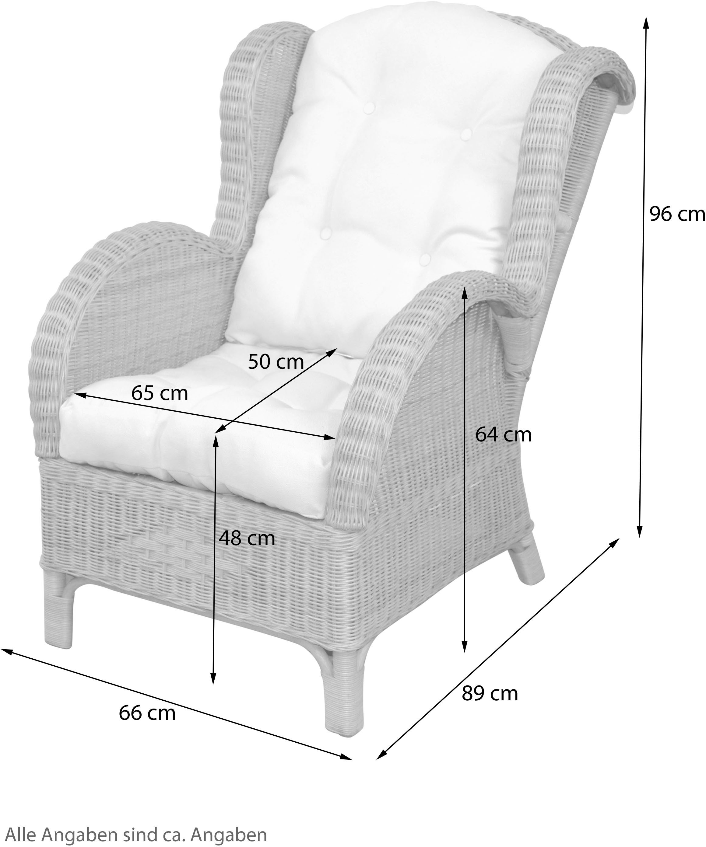 HOFMANN LIVING AND MORE Ohrensessel, (1 St.), Handgeflochten günstig online kaufen
