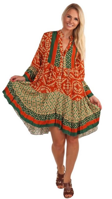 Charis Moda Tunikakleid Tunikakleid Langarm mehrfarbiger Ornamente Druck So günstig online kaufen