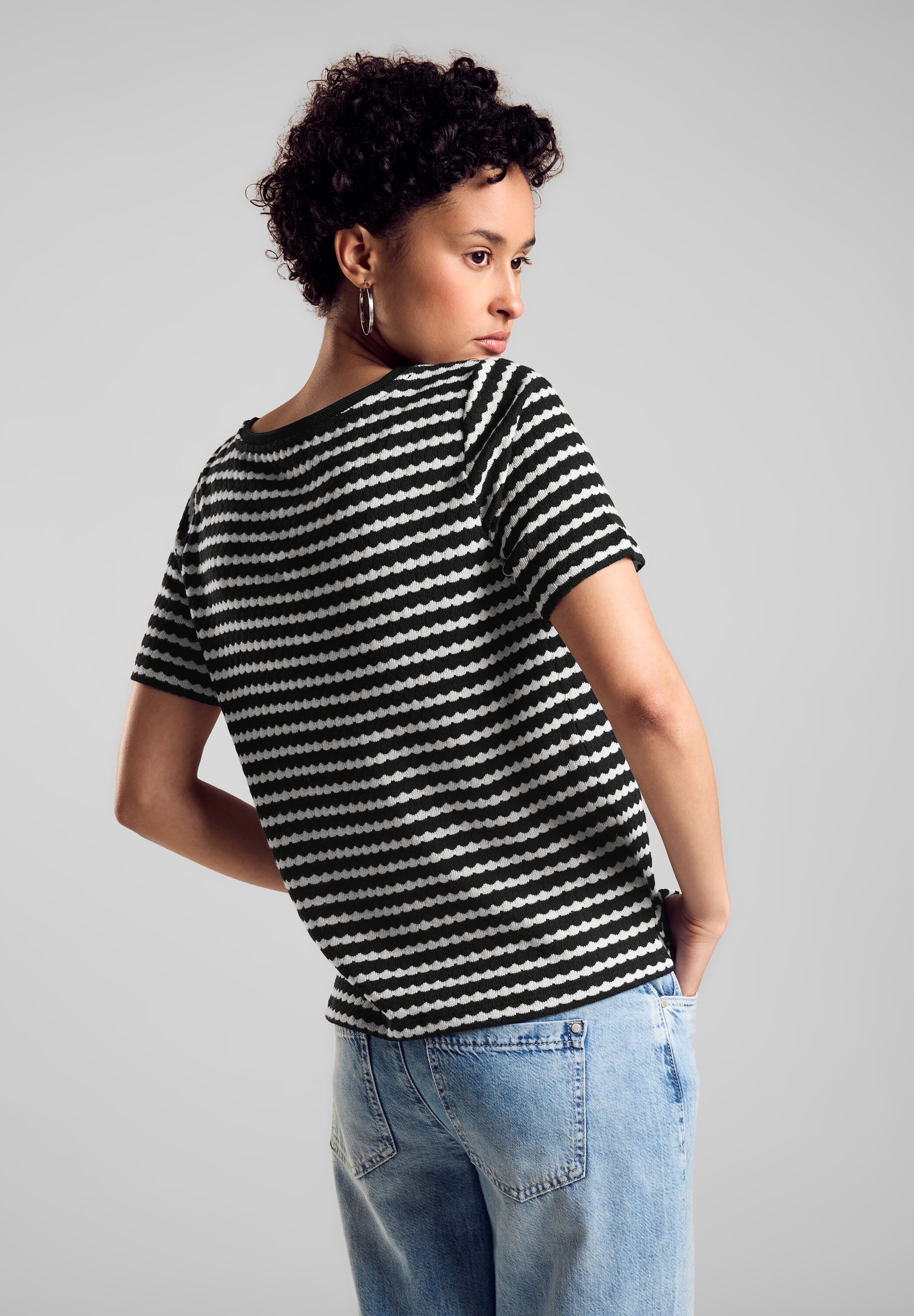 STREET ONE T-Shirt LTD QR yds knit look shirt günstig online kaufen