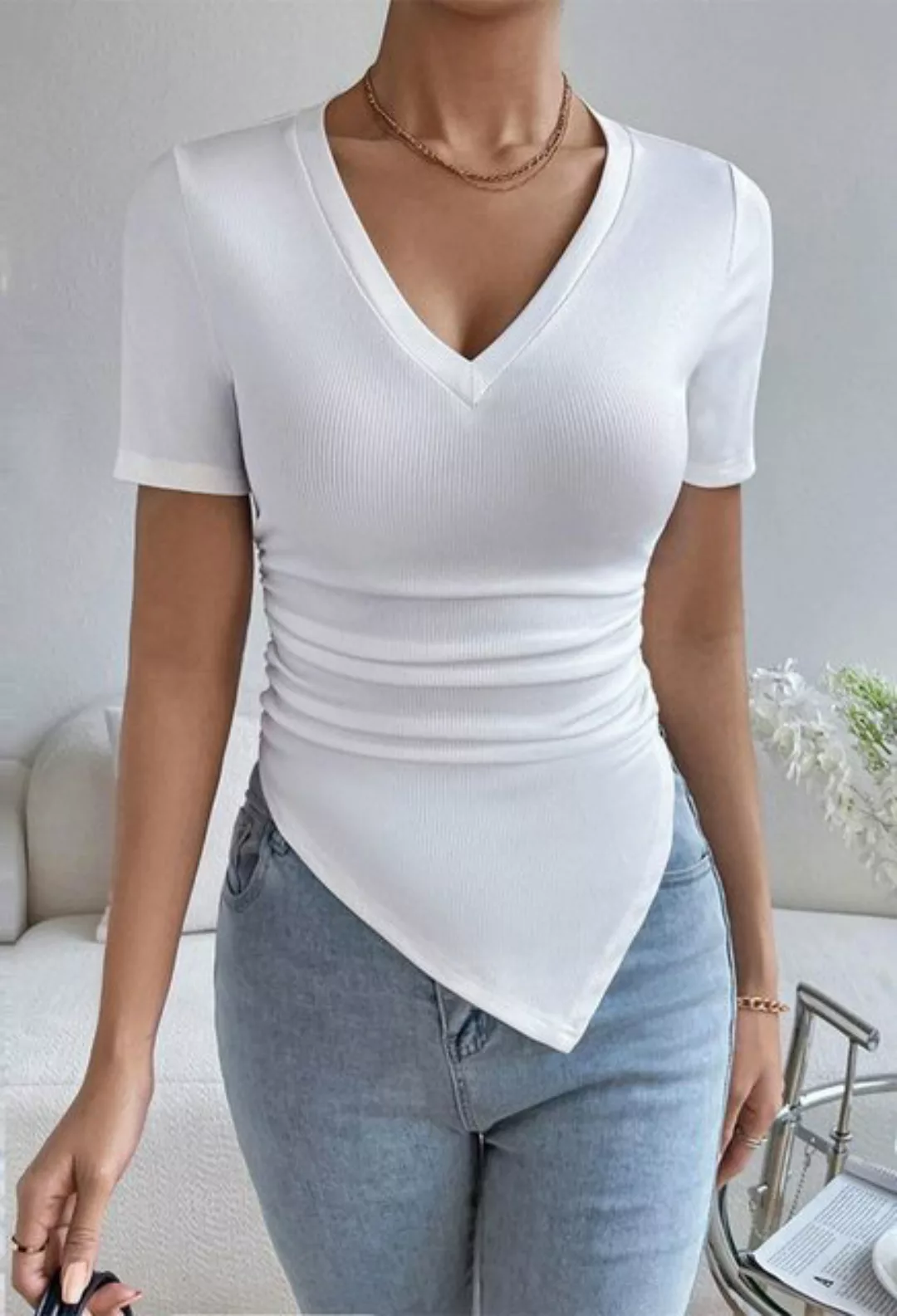 SEGUEN T-Shirt T-Shirt mit V-Ausschnitt, sexy und schlank (Sexy Mode, unreg günstig online kaufen