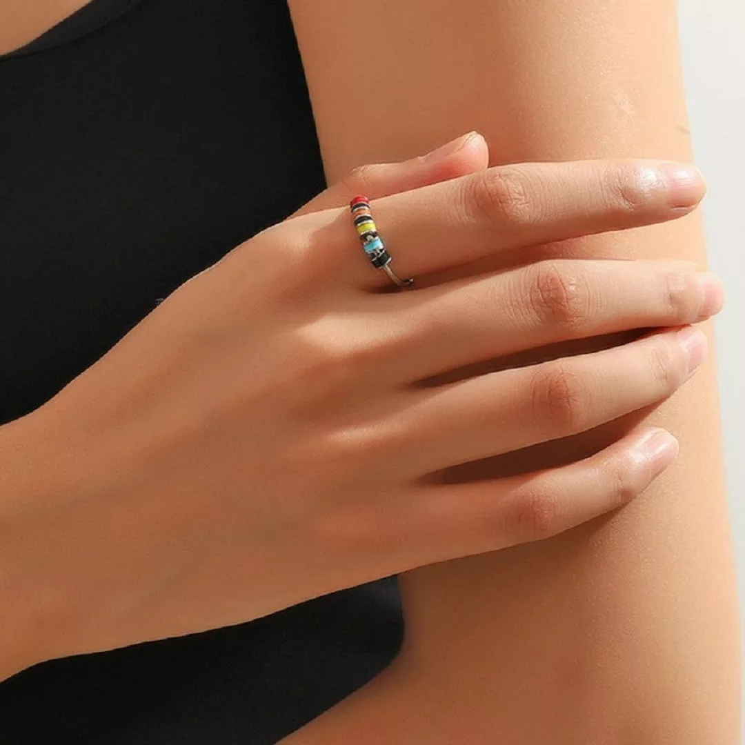 Eyecatcher Fingerring Anti Stress Ring bunte günstig online kaufen