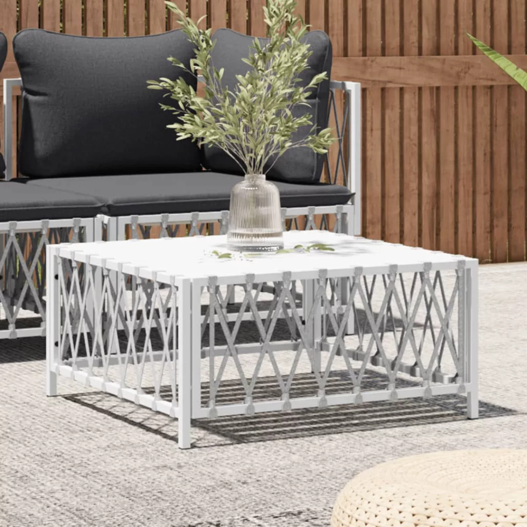 Vidaxl Gartentisch Weiß 70x70x34 Cm Gewebe günstig online kaufen