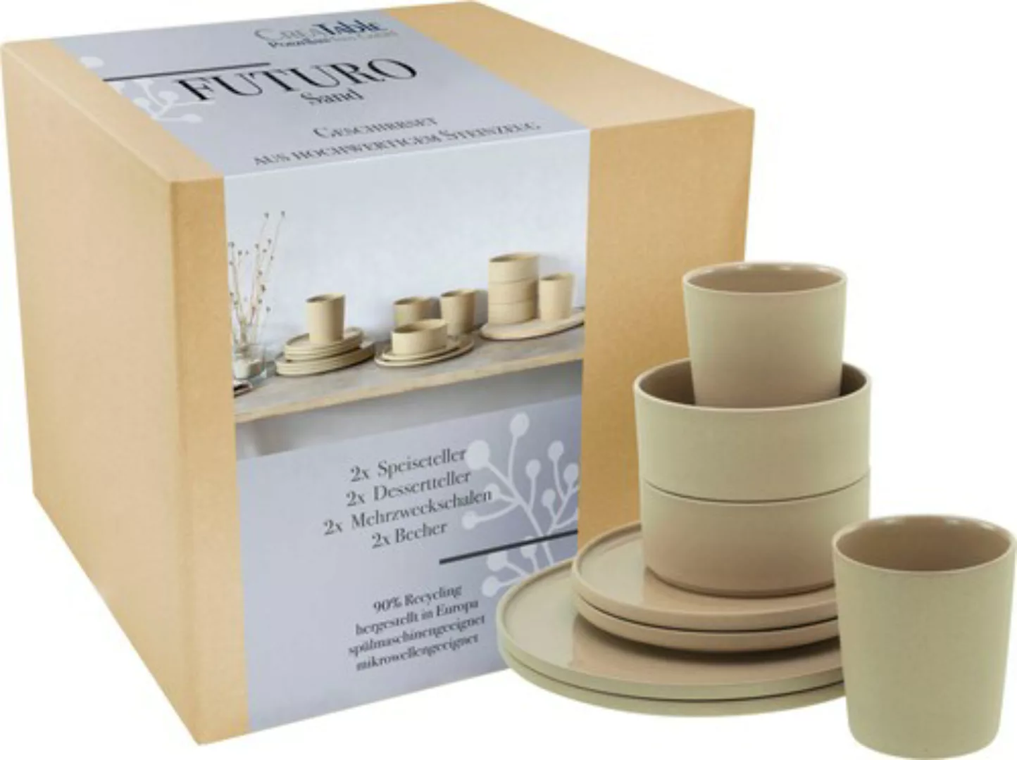 CreaTable Kombiservice »Futuro«, (Set, 8 tlg.), Service, je 2 Speiseteller, günstig online kaufen