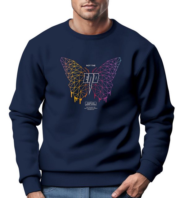 Neverless Sweatshirt Sweatshirt Herren Schmetterling Geometric Design Butte günstig online kaufen