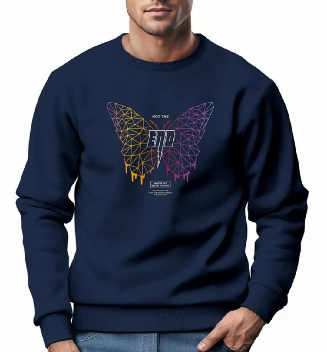 Neverless Sweatshirt Sweatshirt Herren Schmetterling Geometric Design Butte günstig online kaufen