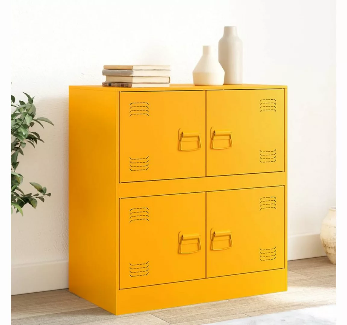 vidaXL Mehrzweckschrank Sideboard Senfgelb 67x39x73 cm Stahl günstig online kaufen