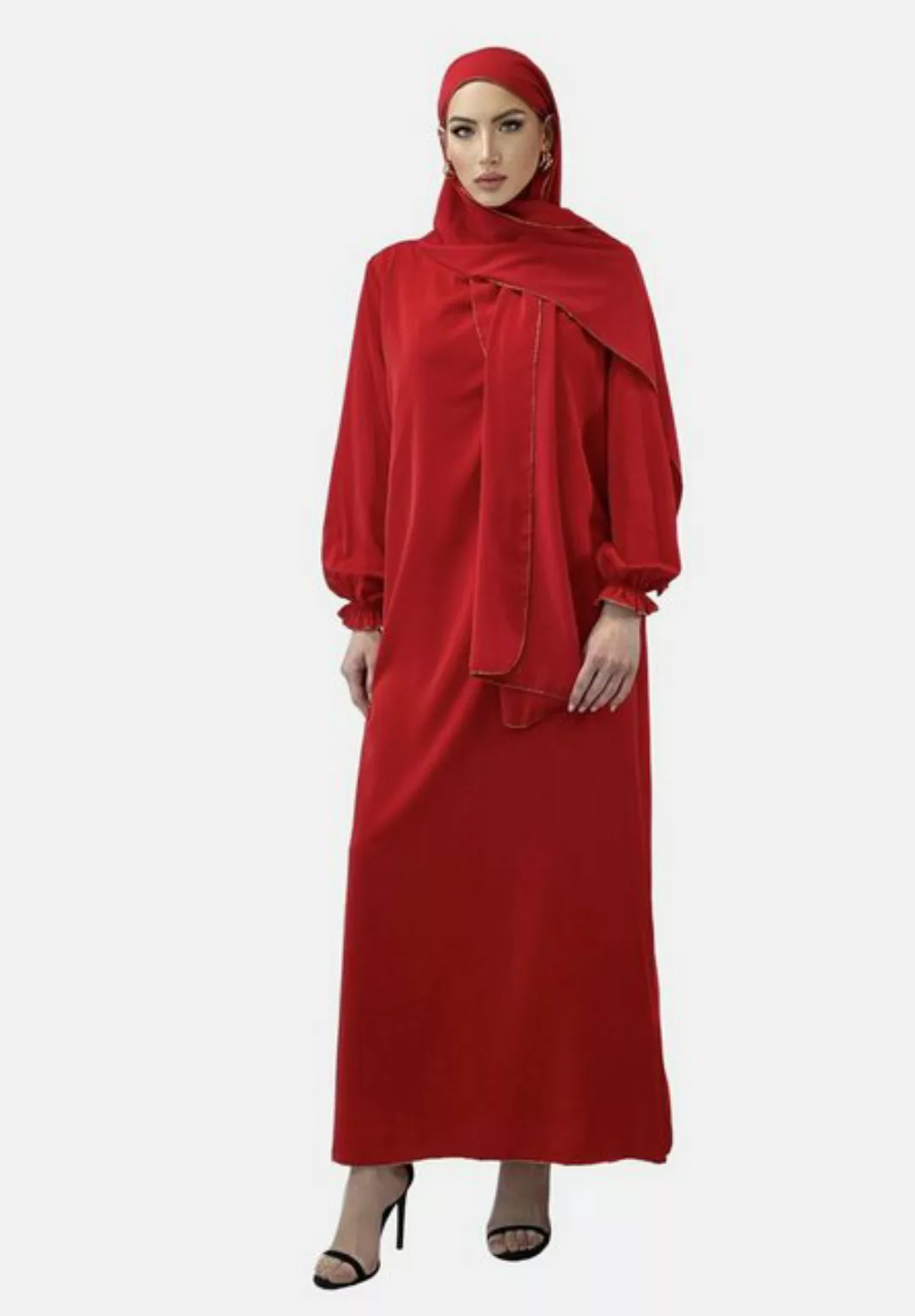 Elara Maxikleid Elara Damen Abaya mit Kopftuch (1-tlg) günstig online kaufen