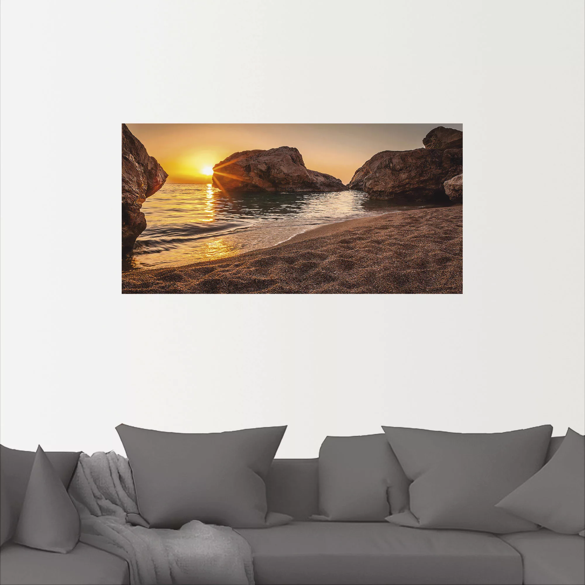 Artland Wandbild "Sonnenuntergang und Strand", Strand, (1 St.), als Alubild günstig online kaufen