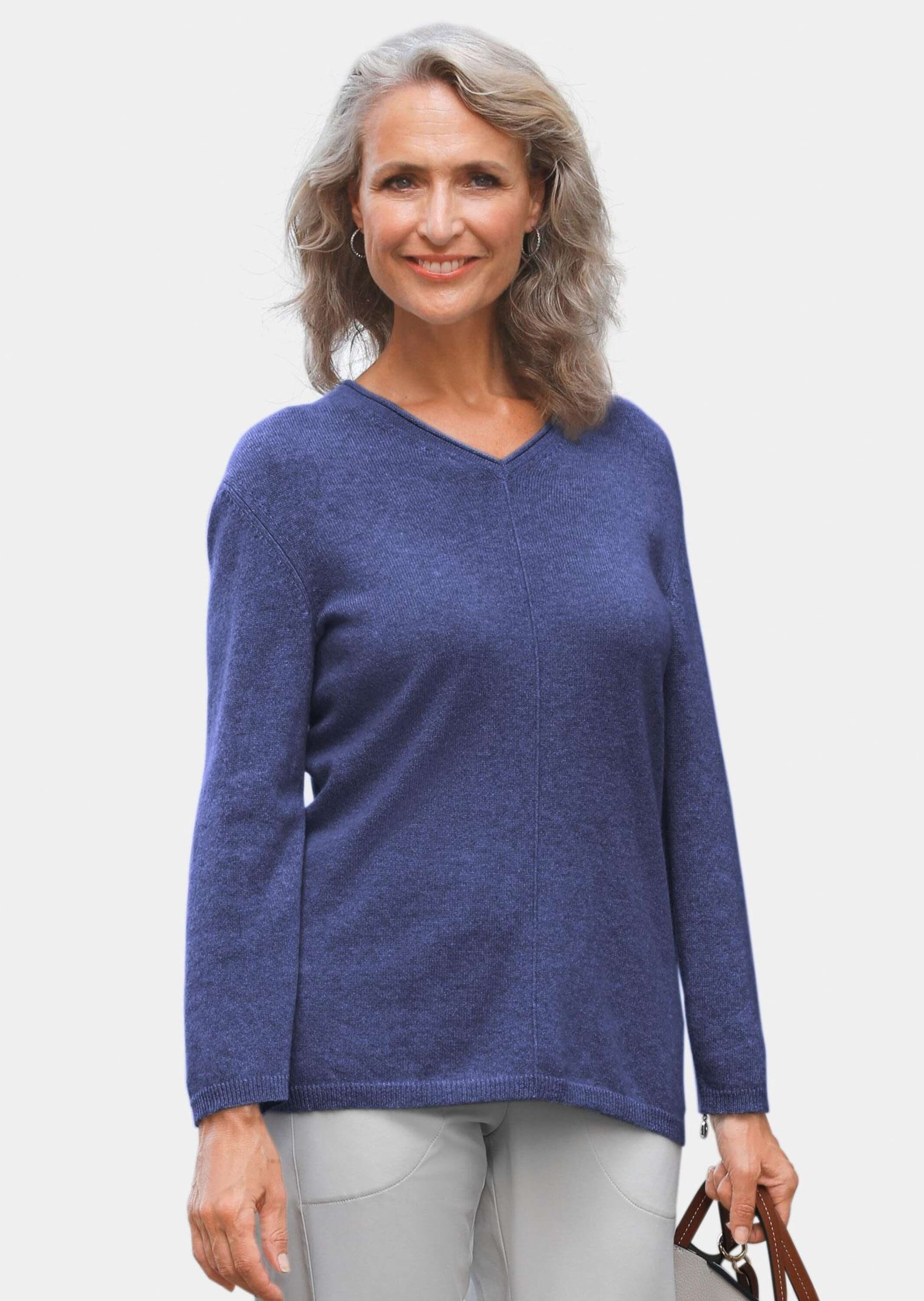 GOLDNER Strickpullover Kaschmirpullover mit V-Ausschnitt günstig online kaufen