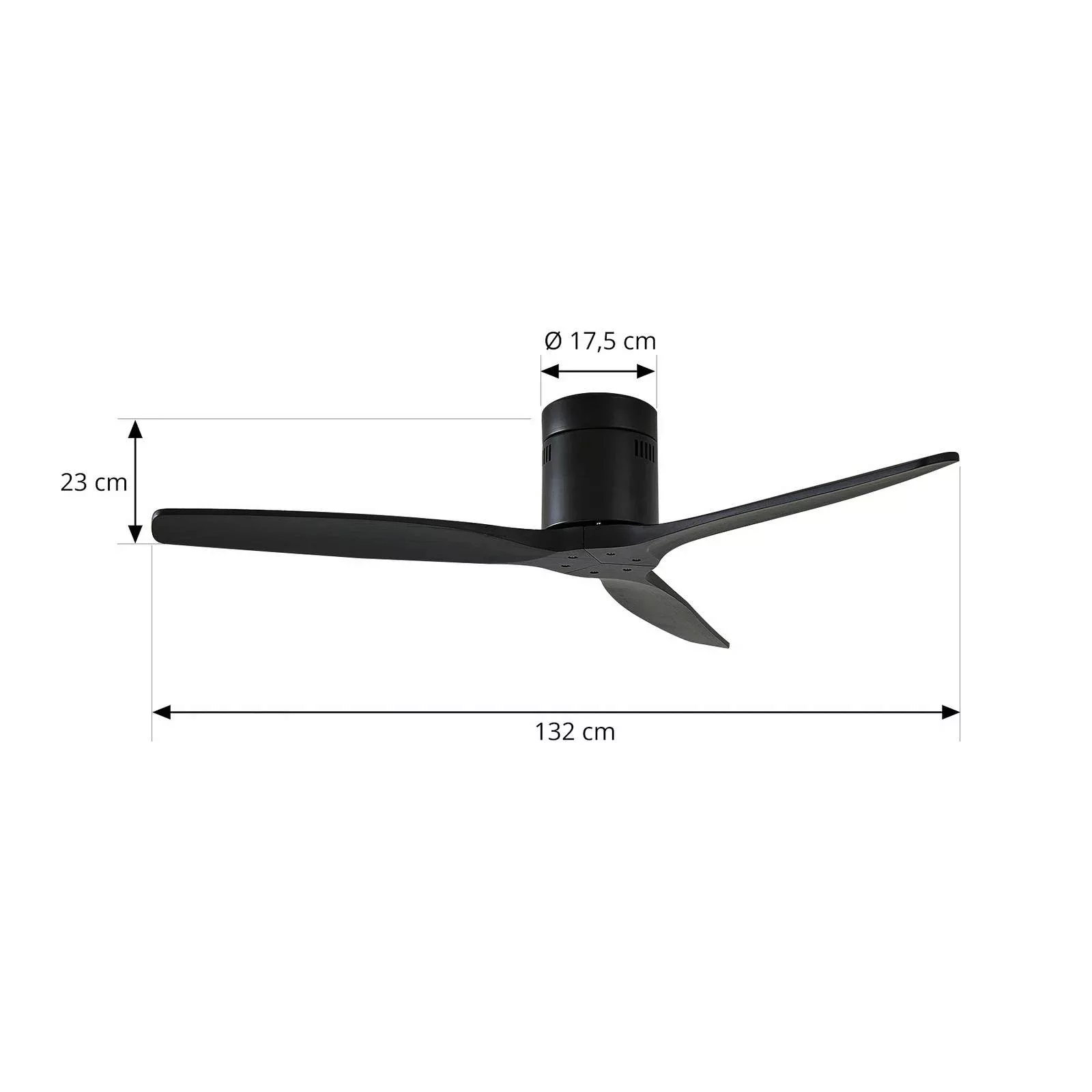 Lucande Deckenventilator Vindur, schwarz, DC, leise, 132 cm günstig online kaufen