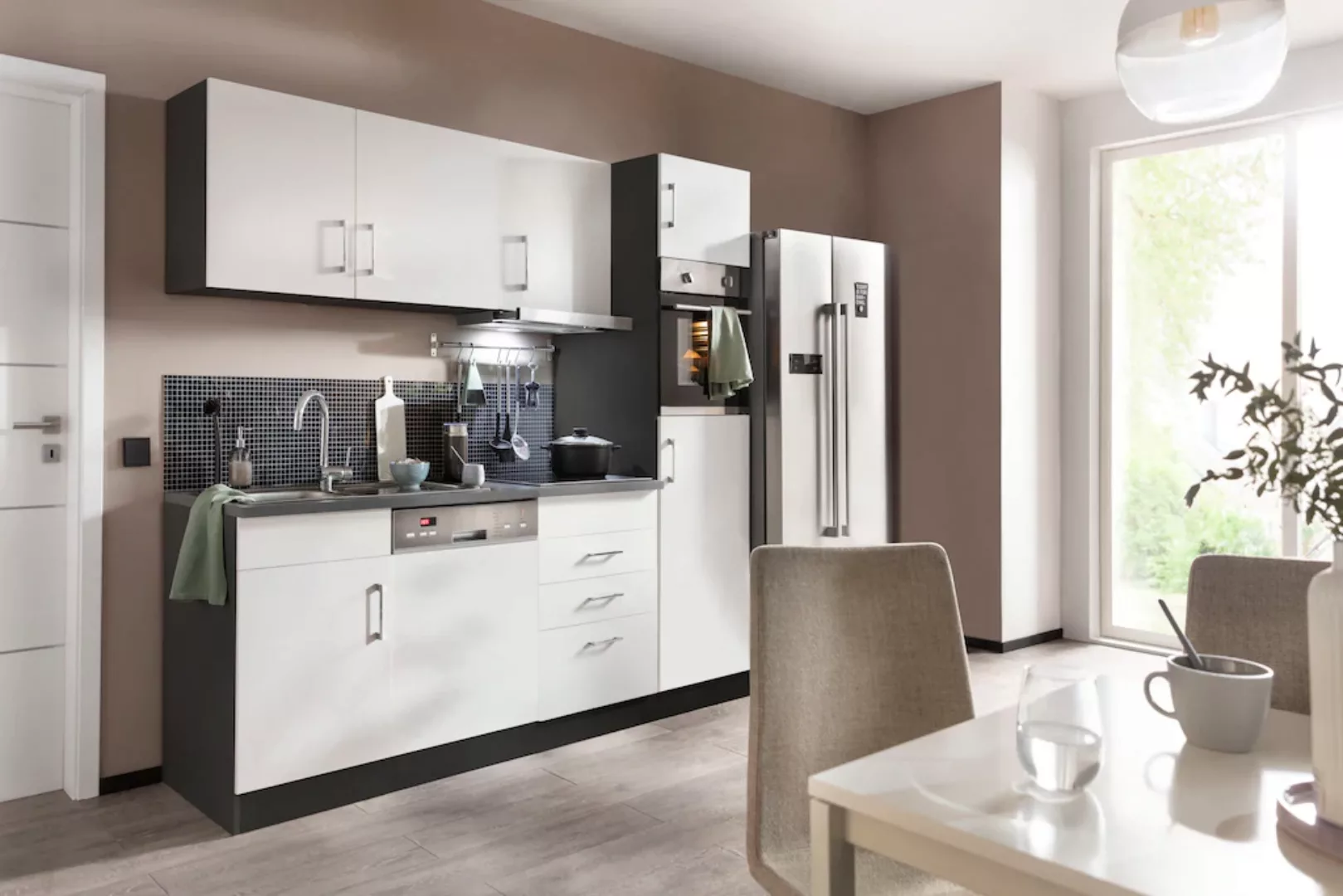 HELD MÖBEL Küchenzeile »Paris«, mit E-Geräten, Breite 230 cm, wahlweise mit günstig online kaufen
