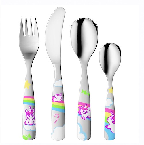 gnali & zani Kinderbesteck »Kleine Einhörner«, (Set, 4 tlg.), Made in Italy günstig online kaufen