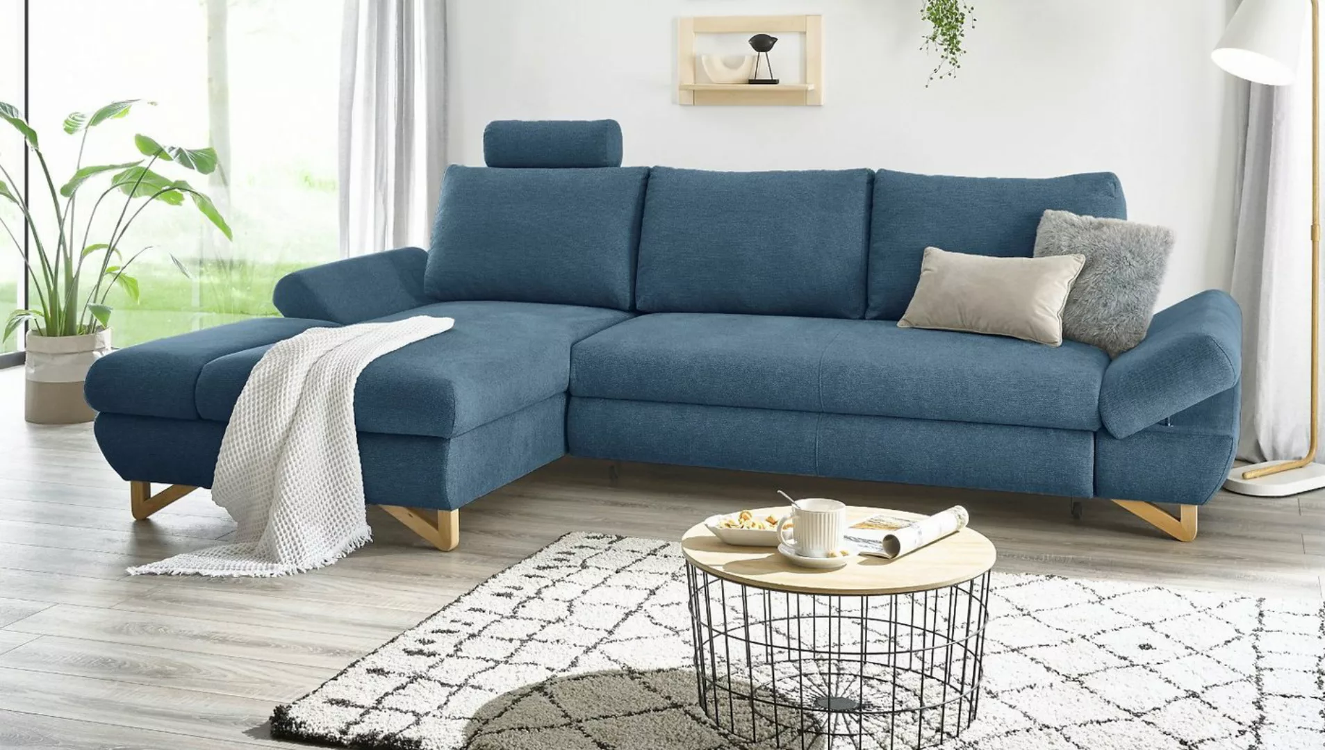 Furn.Design Ecksofa Skalm, Bettfunktion und Bettkasten, einstellbare Armleh günstig online kaufen